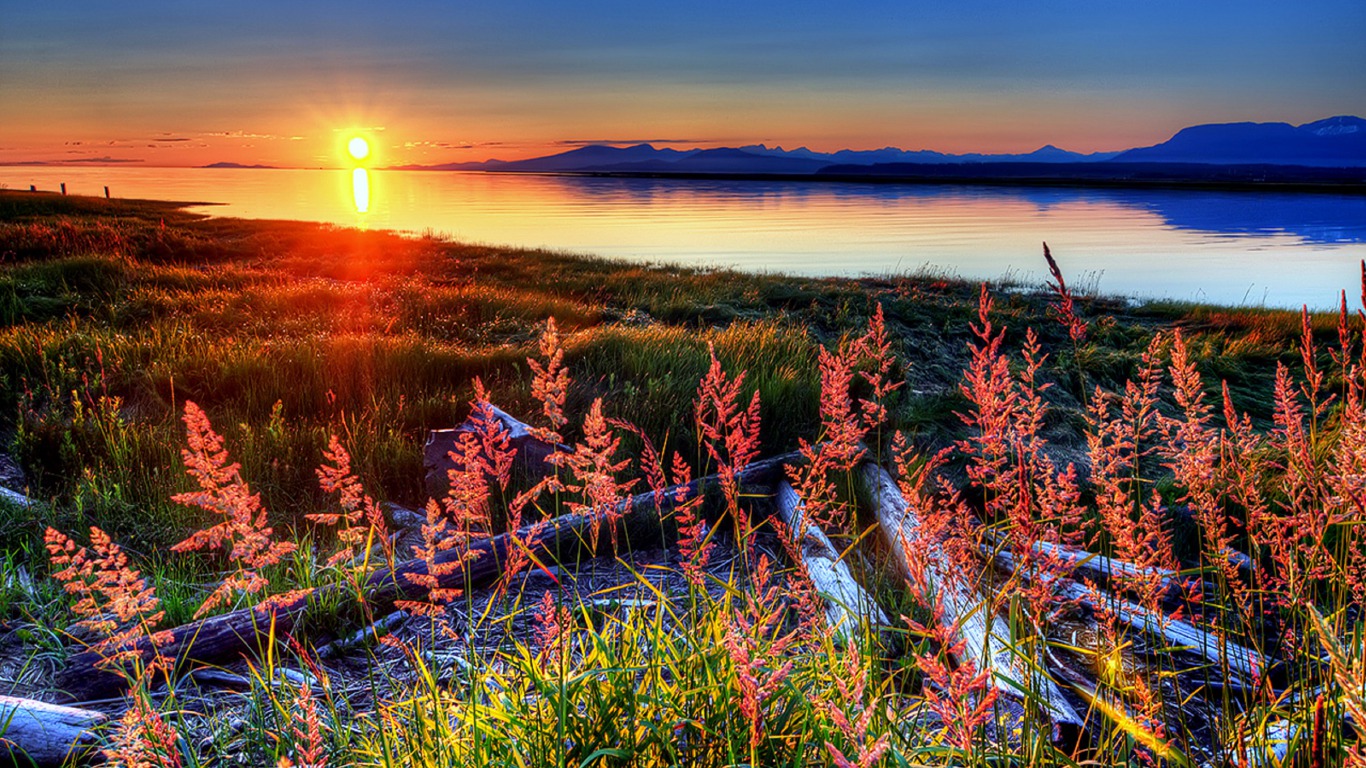 Free download wallpaper Sunset, Lakes, Lake, Earth on your PC desktop
