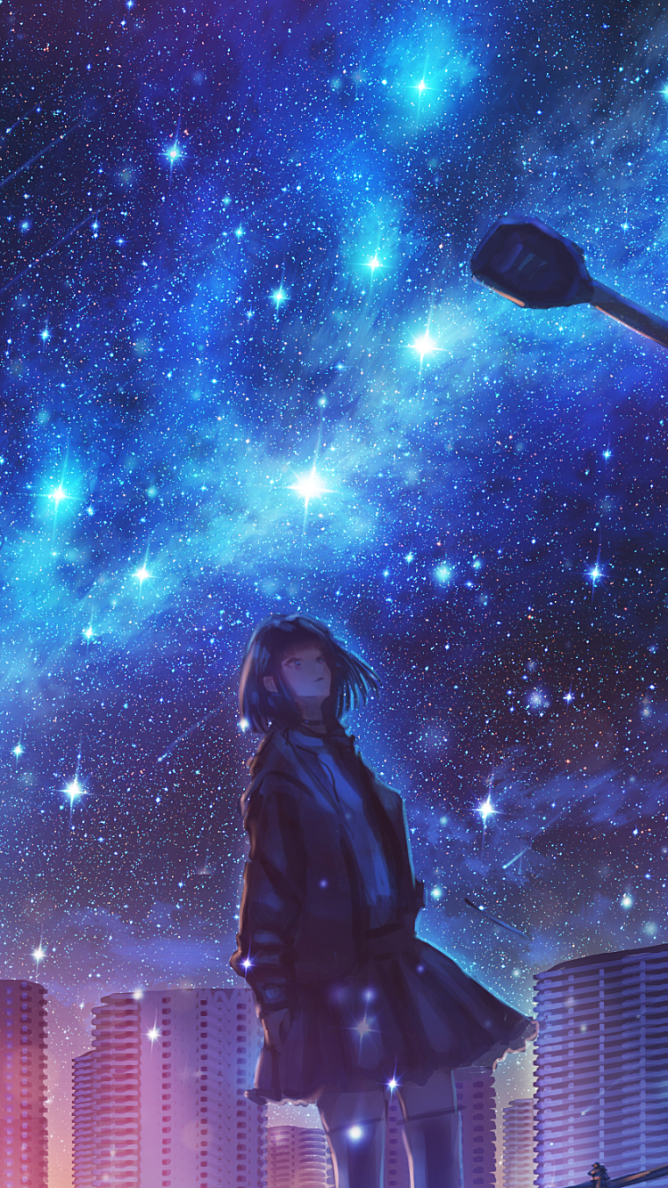 Download mobile wallpaper Anime, Starry Sky, Original for free.