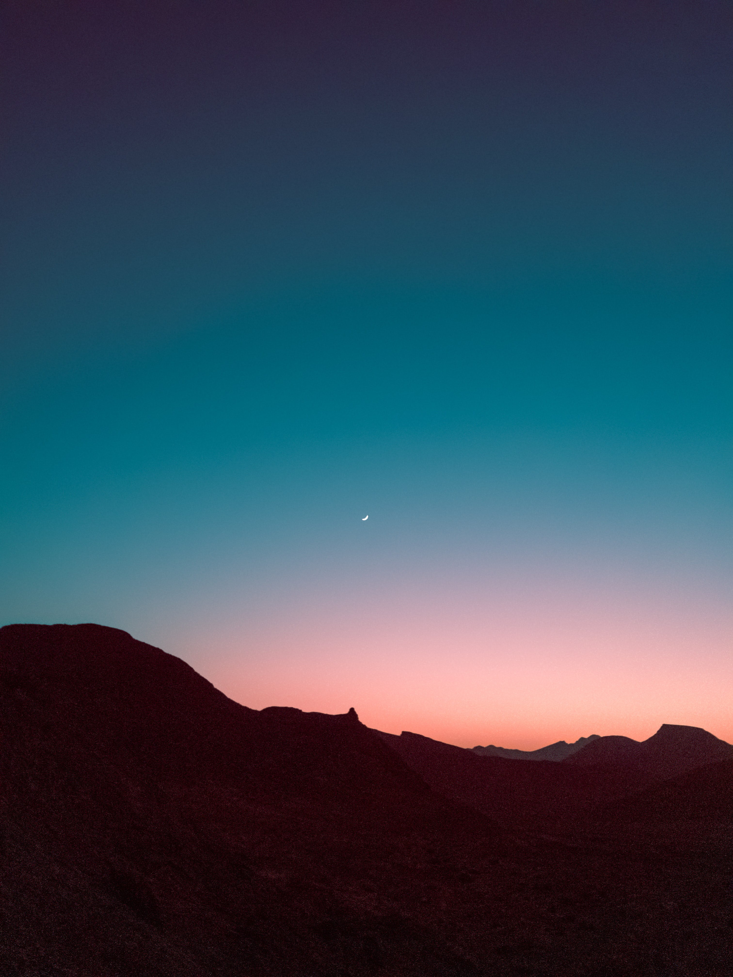 nature, twilight, relief, moon, sky, dusk wallpapers for tablet