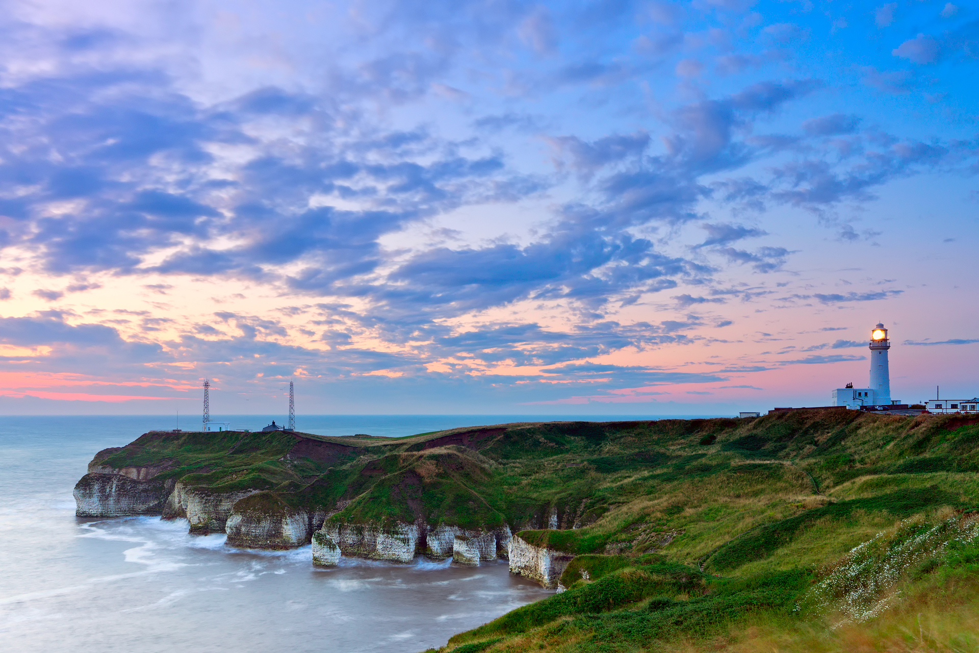 Descarga gratis la imagen Cielo, Horizonte, Faro, Nube, Atardecer, Hecho Por El Hombre en el escritorio de tu PC