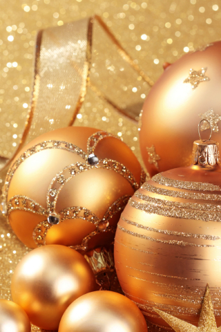 Download mobile wallpaper Christmas, Holiday, Golden, Christmas Ornaments for free.