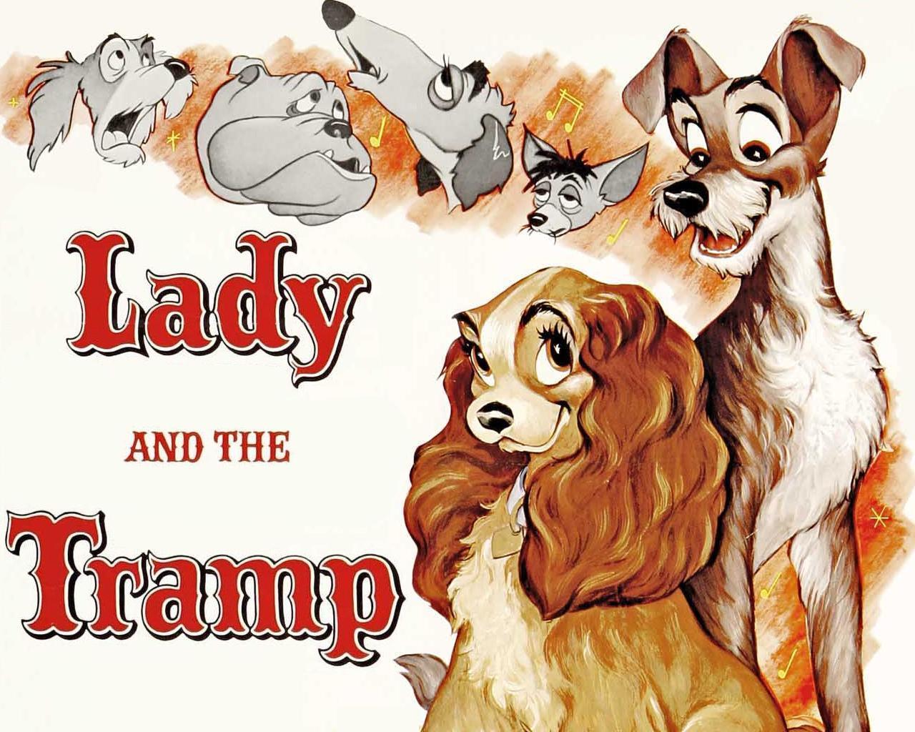cartoon, dogs, lady and the tramp
