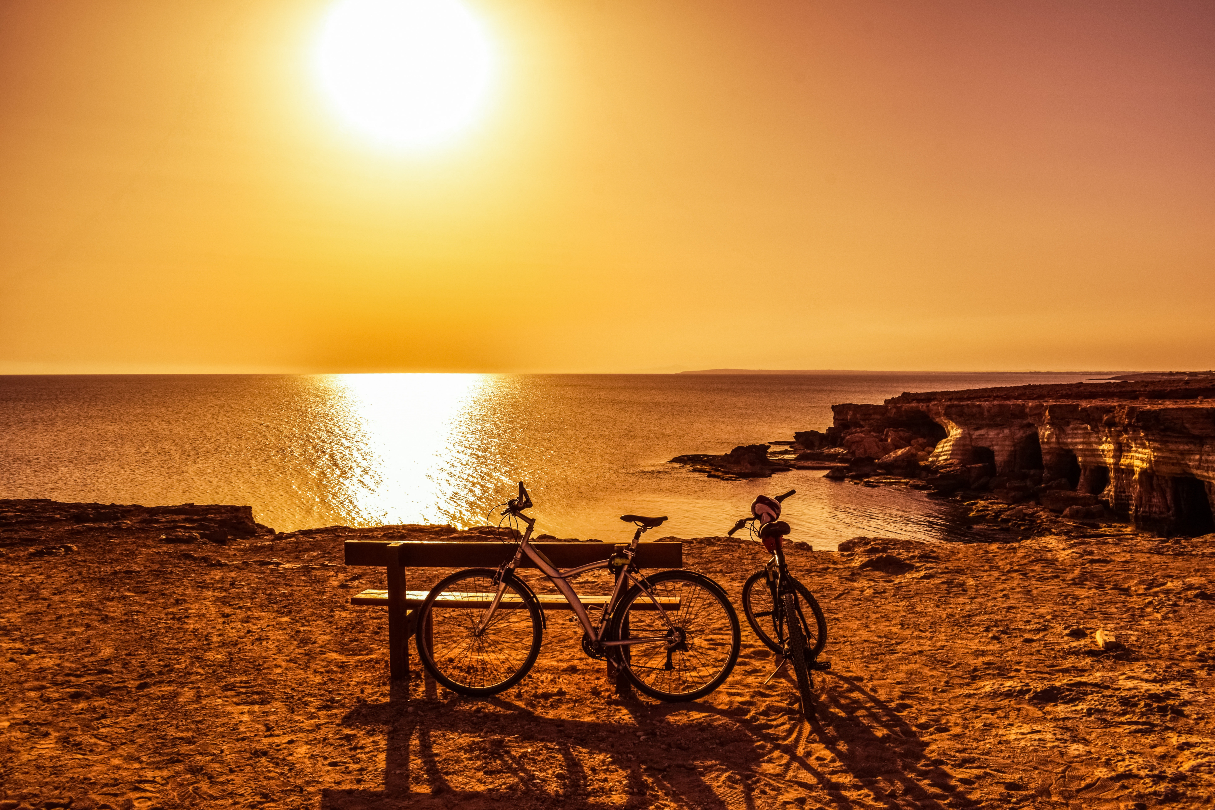 Download mobile wallpaper Sunset, Bicycle, Vehicles for free.