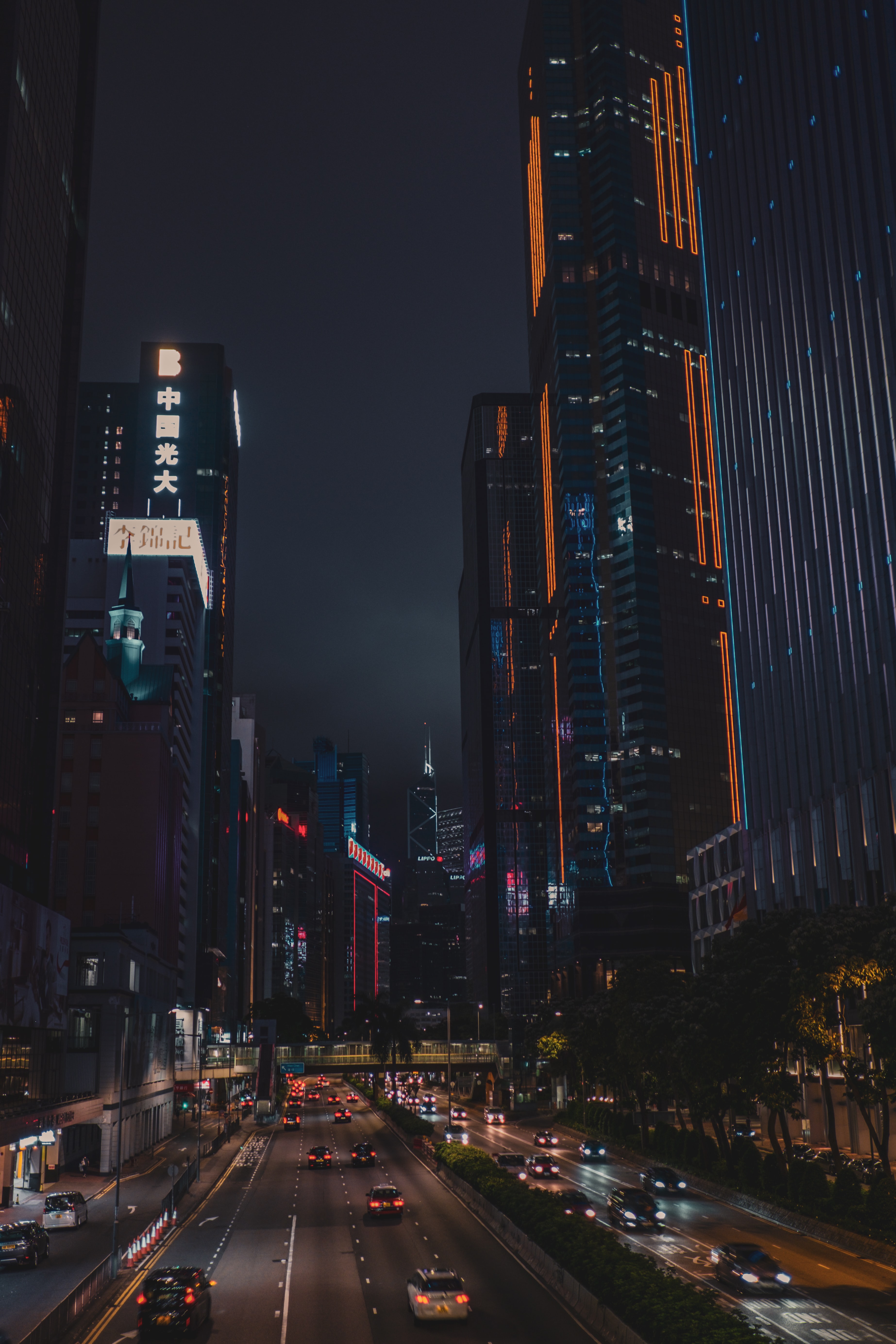 109085 Hintergrundbild herunterladen hongkong, städte, gebäude, straße, nächtliche stadt, night city, sonderverwaltungsregion hongkong - Bildschirmschoner und Bilder kostenlos