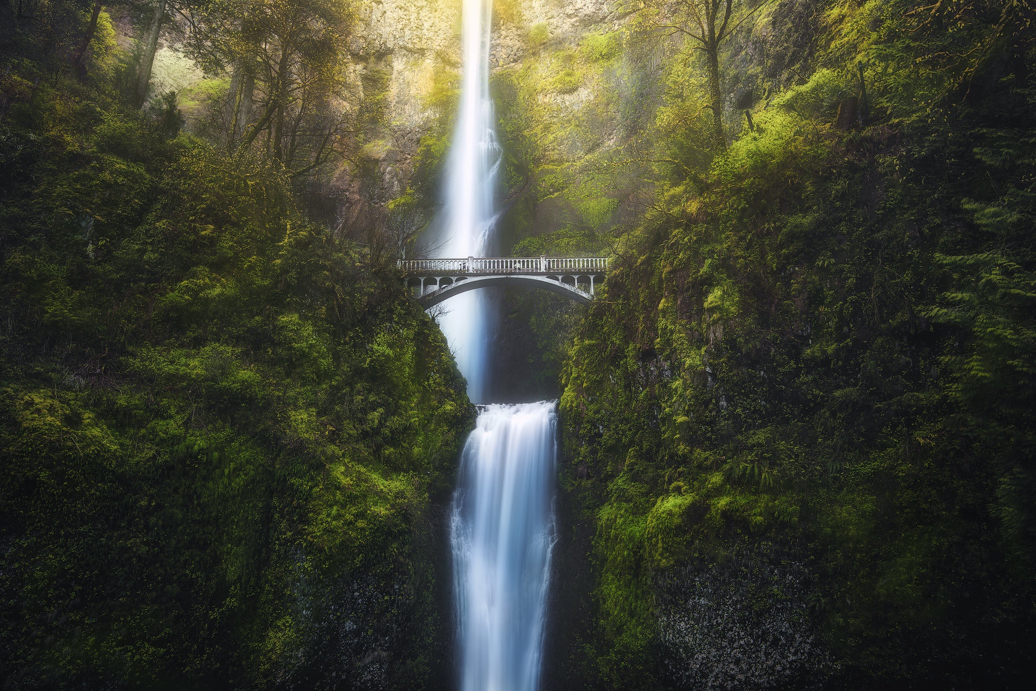 Free download wallpaper Waterfalls, Waterfall, Earth, Bridge on your PC desktop