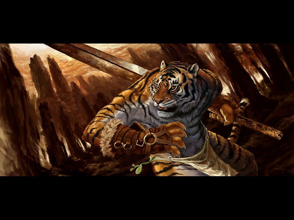 1514746 baixar papel de parede tigre, fantasia, peludo (antropomórfico), guerreiro - protetores de tela e imagens gratuitamente
