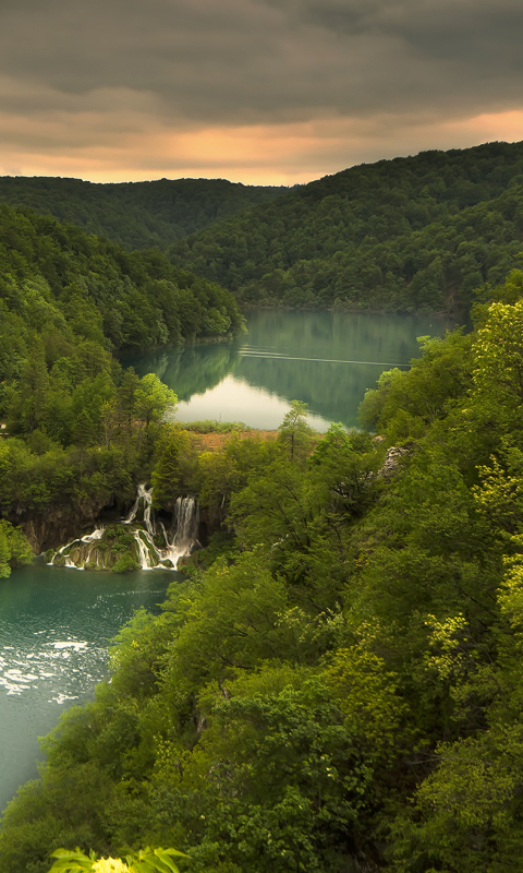 Download mobile wallpaper Waterfalls, Lake, Waterfall, Forest, Tree, Earth, Plitvice Lake National Park for free.