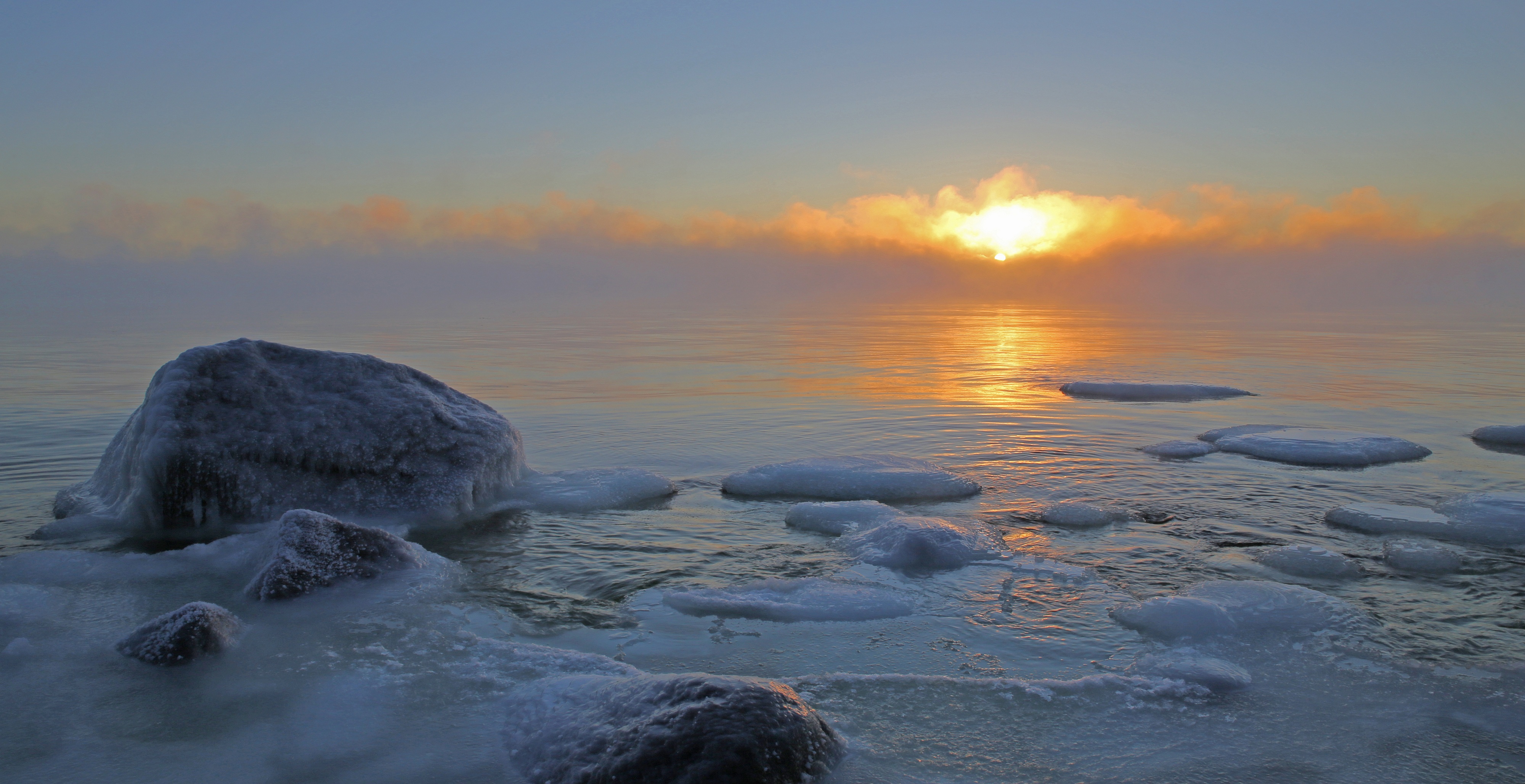 Download mobile wallpaper Nature, Ice, Horizon, Ocean, Earth for free.