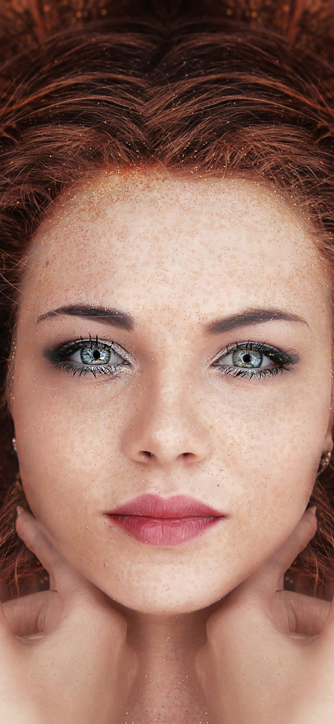 Download mobile wallpaper Redhead, Hair, Face, Model, Women, Blue Eyes for free.