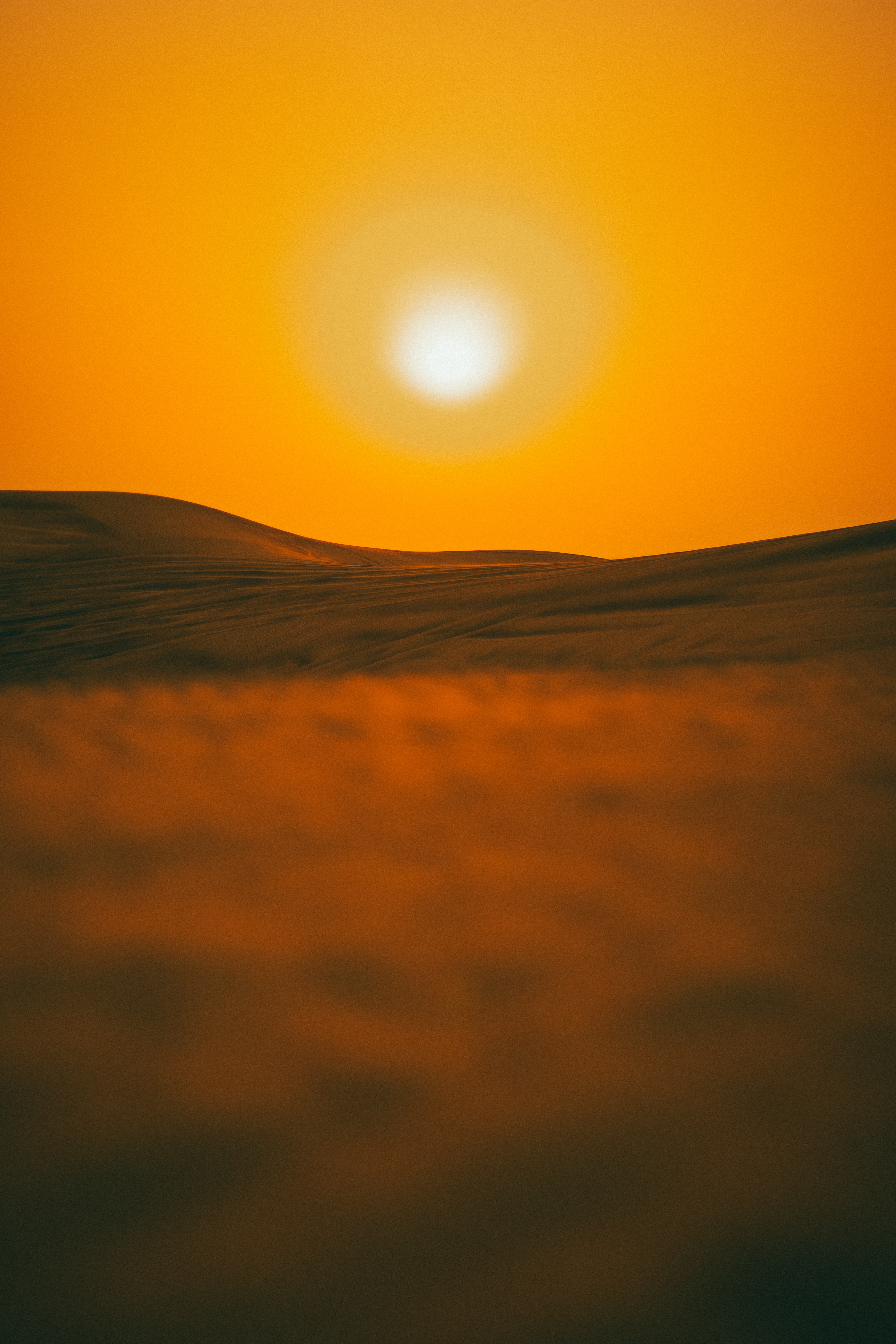 Download mobile wallpaper Dusk, Sunset, Twilight, Sun, Nature, Desert, Hills for free.