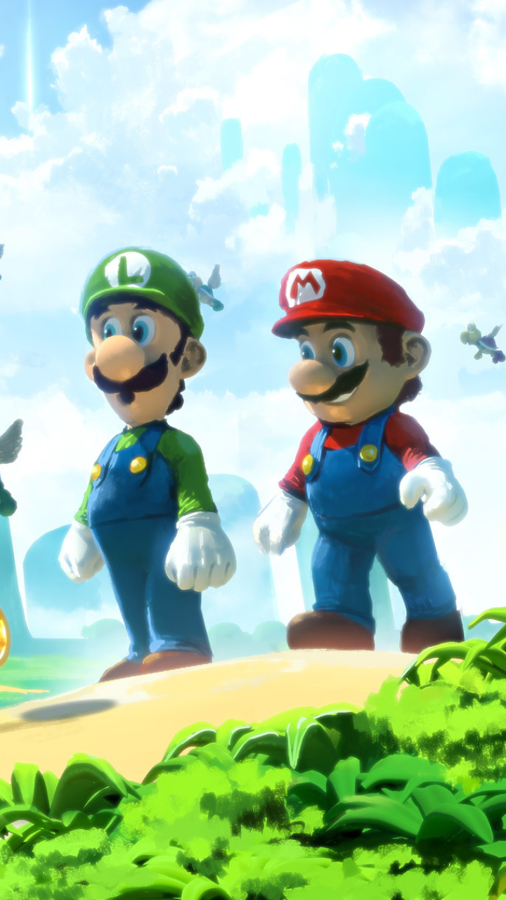 Descarga gratuita de fondo de pantalla para móvil de Mario, Videojuego, Super Mario Bros, Luigi.