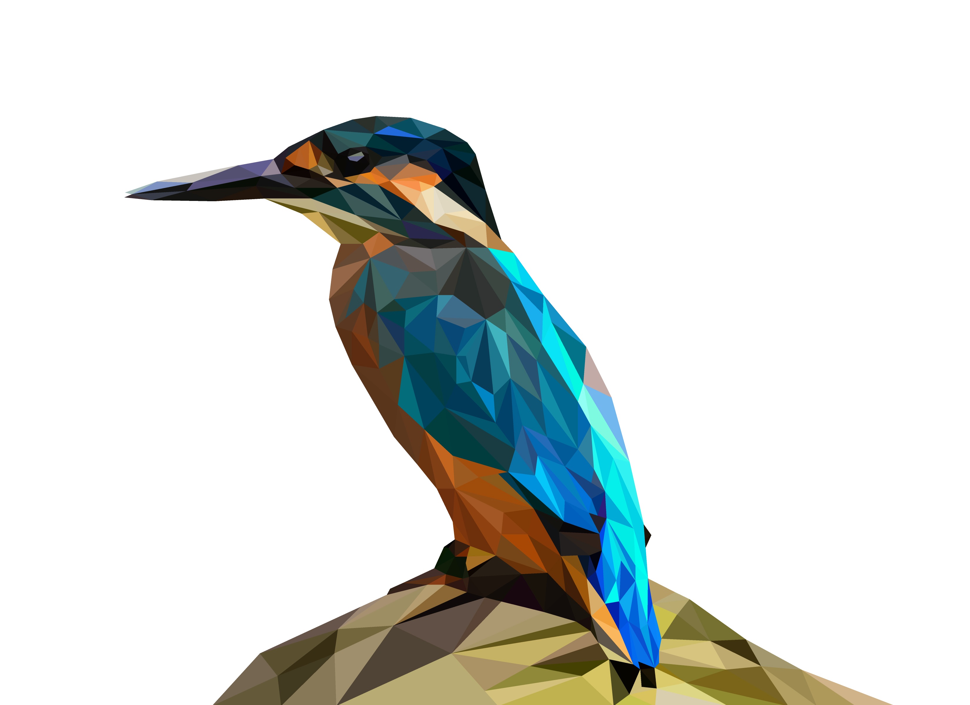 Free download wallpaper Abstract, Bird, Kingfisher, Facets, Polygon, Low Poly on your PC desktop