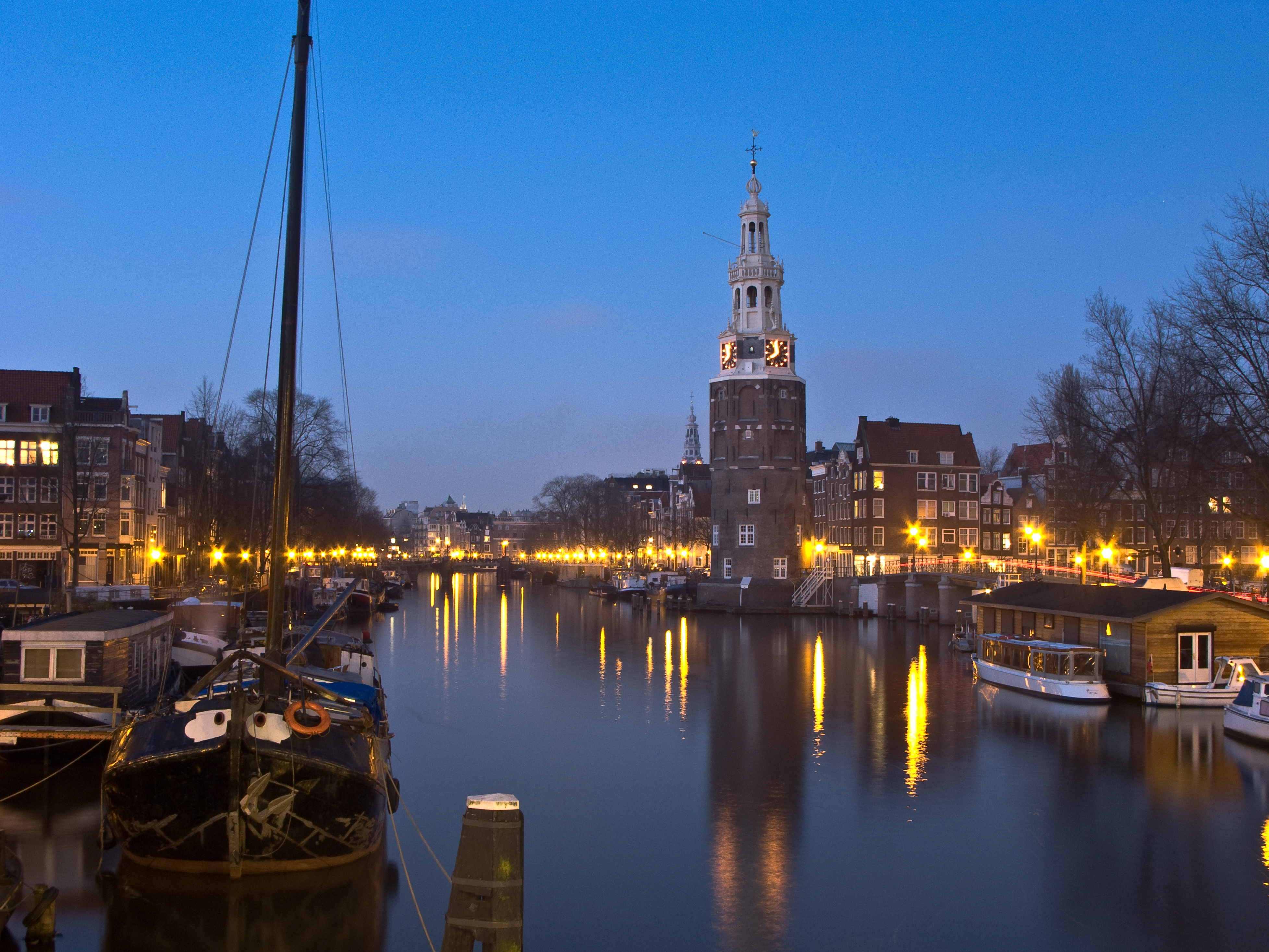 172289 завантажити шпалери створено людиною, амстердам, монтельбансторен, міста - заставки і картинки безкоштовно