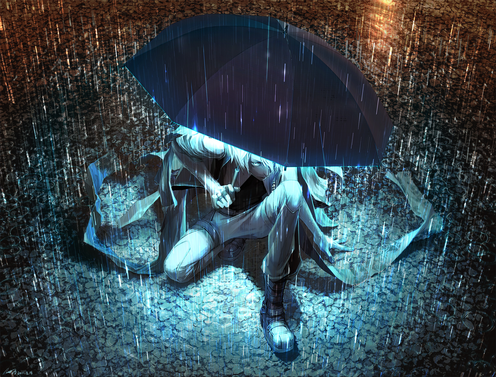Download mobile wallpaper Original, Umbrella, Anime for free.