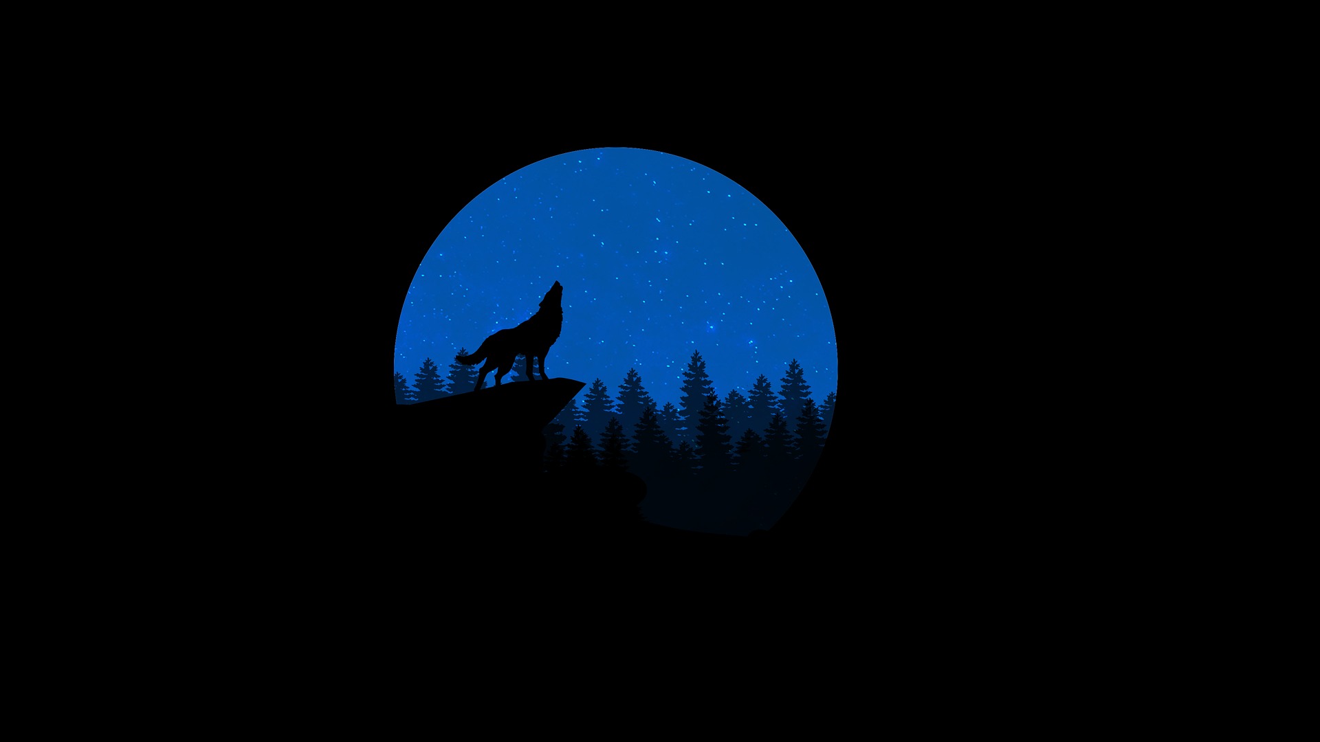 Free download wallpaper Moon, Wolf, Animal, Artistic, Minimalist on your PC desktop