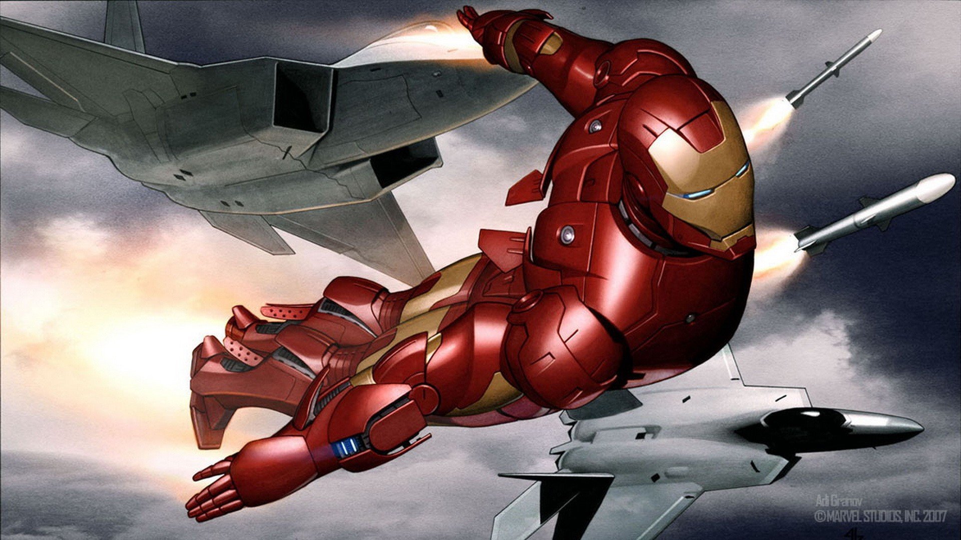 Descarga gratis la imagen Iron Man, Historietas, Lockheed Martin F 22 Raptor en el escritorio de tu PC