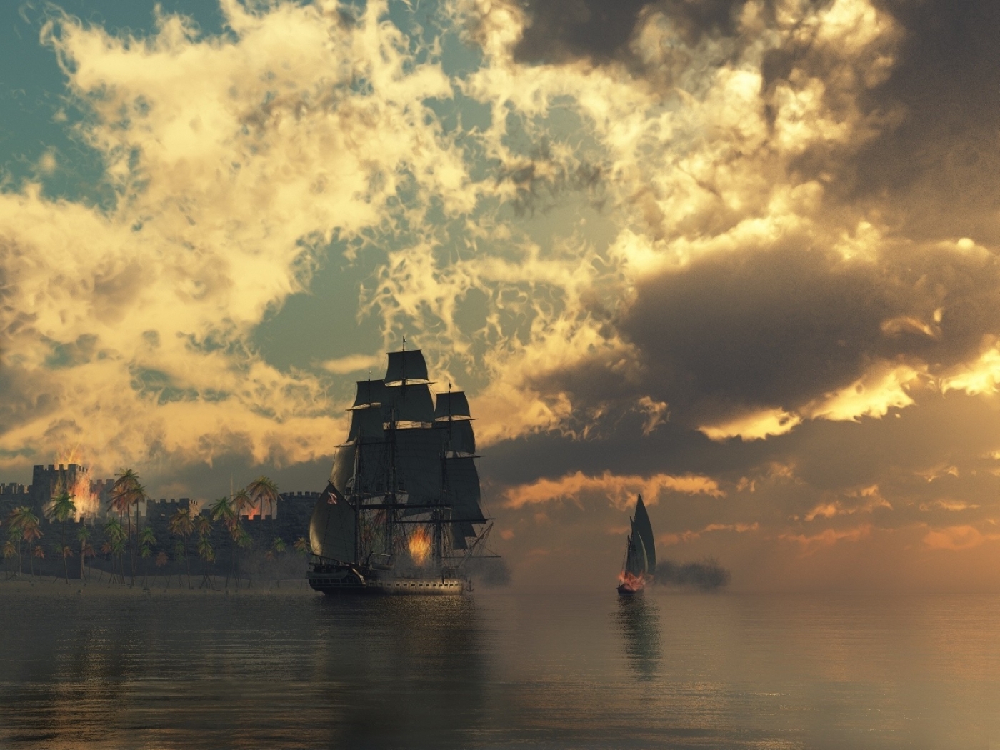 Free download wallpaper Landscape, Sea, Clouds, Transport, Pictures, Ships on your PC desktop