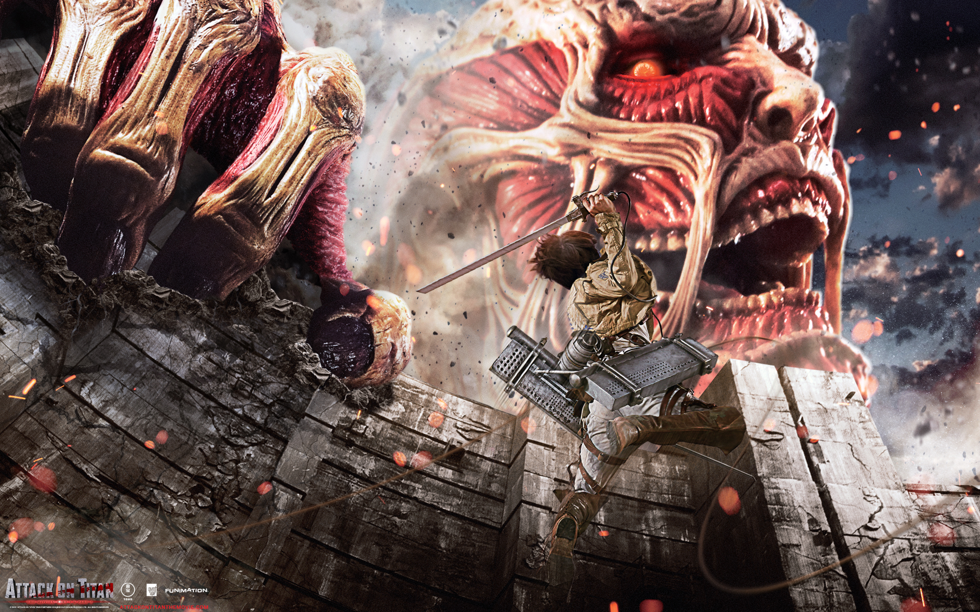 Free download wallpaper Movie, Eren Yeager, Attack On Titan, Colossal Titan on your PC desktop