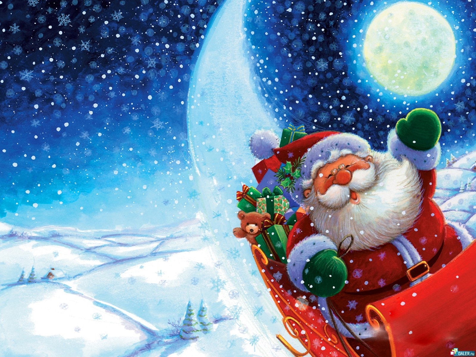 Téléchargez gratuitement l'image Père Noël, Neige, Fêtes, Nouvelle Année, Hiver sur le bureau de votre PC