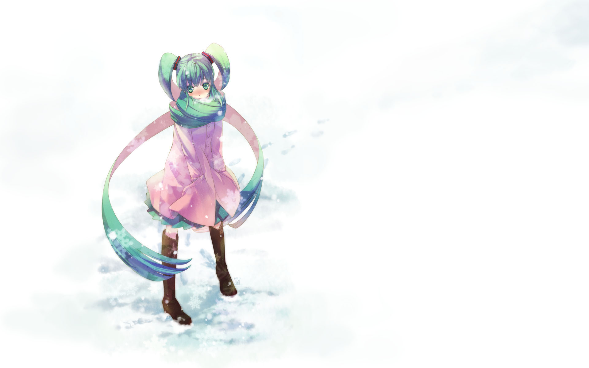 Download mobile wallpaper Anime, Snow, Vocaloid, Hatsune Miku for free.
