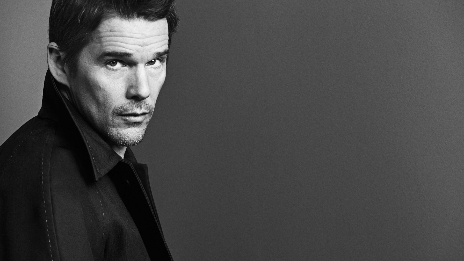 Download mobile wallpaper Celebrity, Black & White, Actor, Ethan Hawke for free.