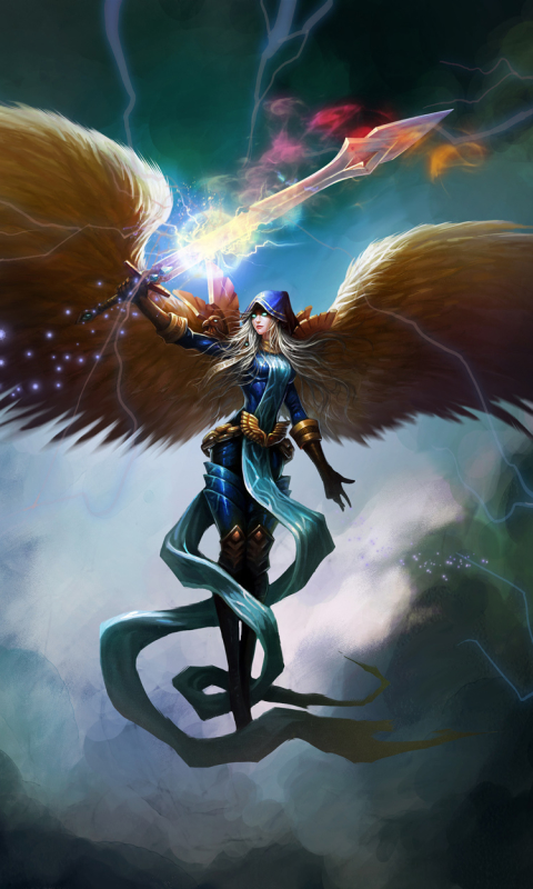 Download mobile wallpaper Fantasy, Angel Warrior, Kayle (League Of Legends) for free.