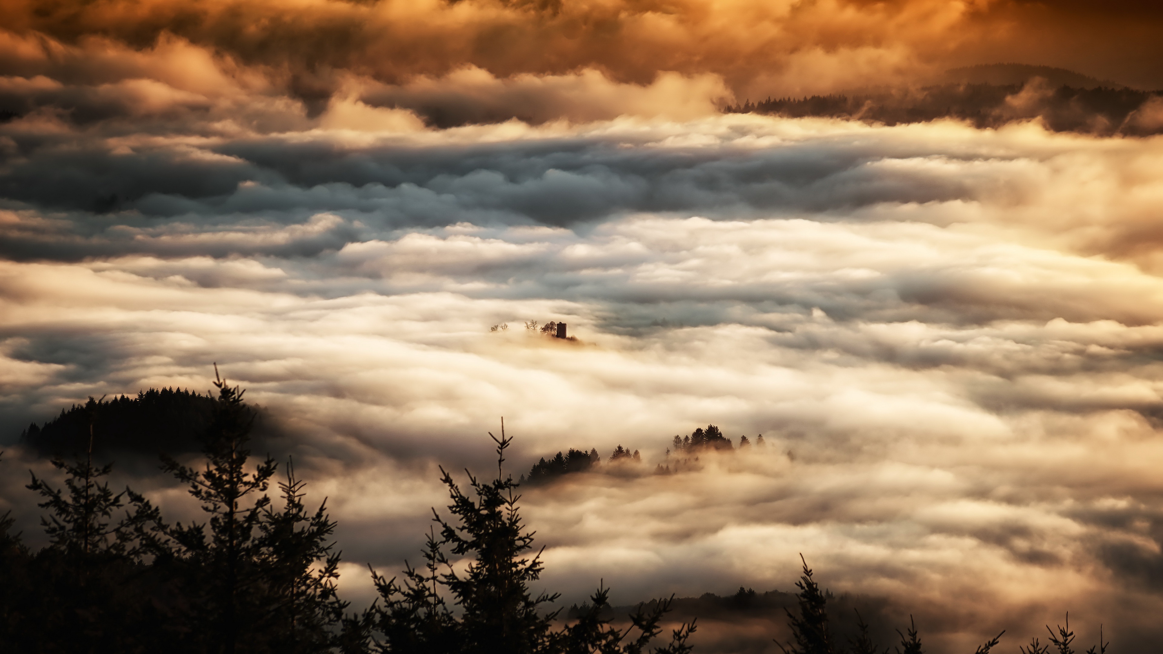 Baixe gratuitamente a imagem Terra/natureza, Neblina, Mar De Nuvens na área de trabalho do seu PC