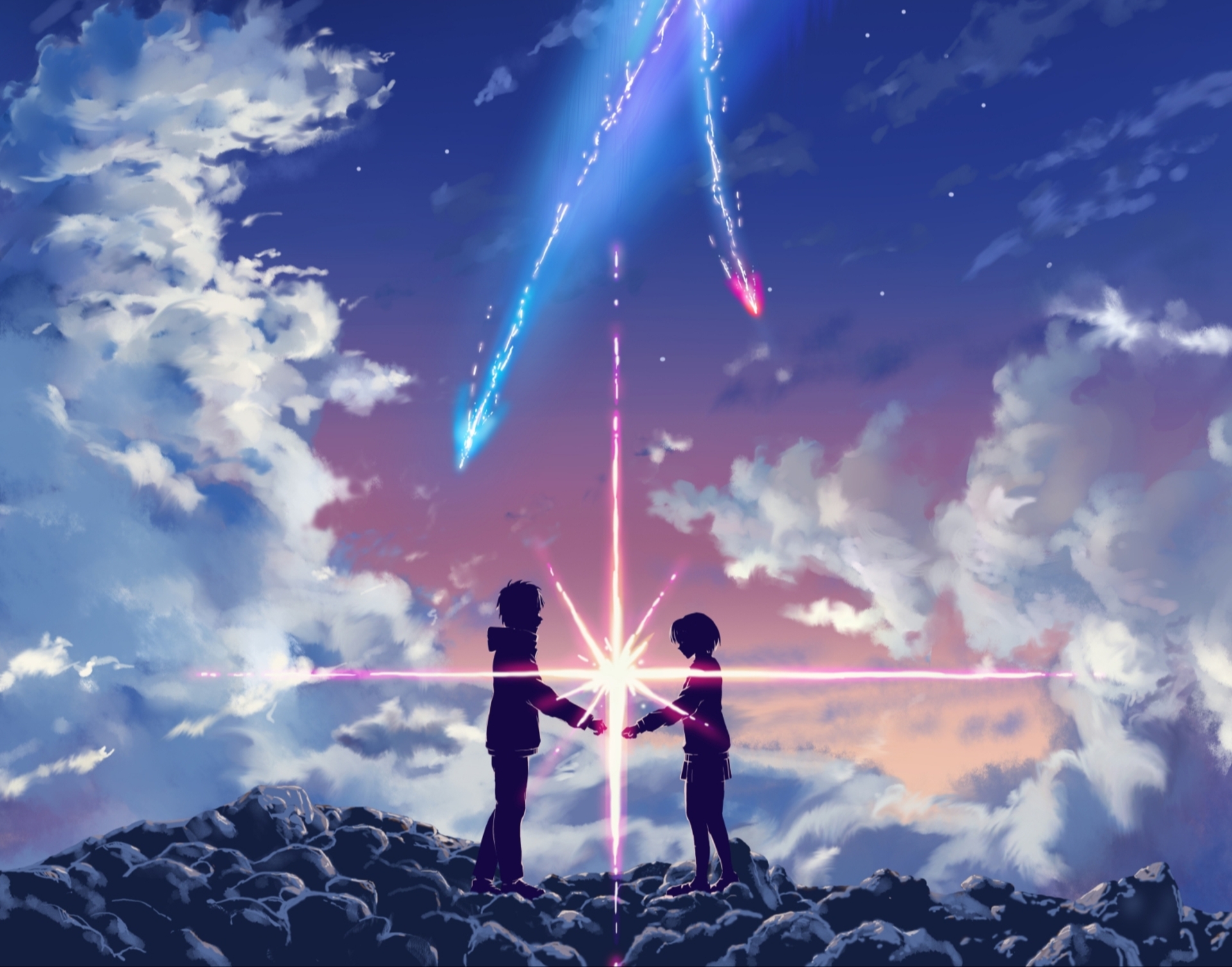 Handy-Wallpaper Animes, Your Name Gestern Heute Und Für Immer, Mitsuha Miyamizu, Taki Tachibana kostenlos herunterladen.