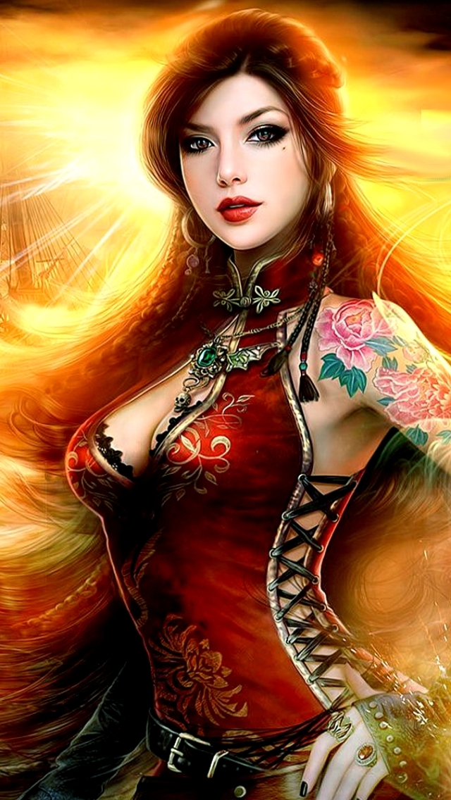 Download mobile wallpaper Fantasy, Tattoo, Women, Asian for free.