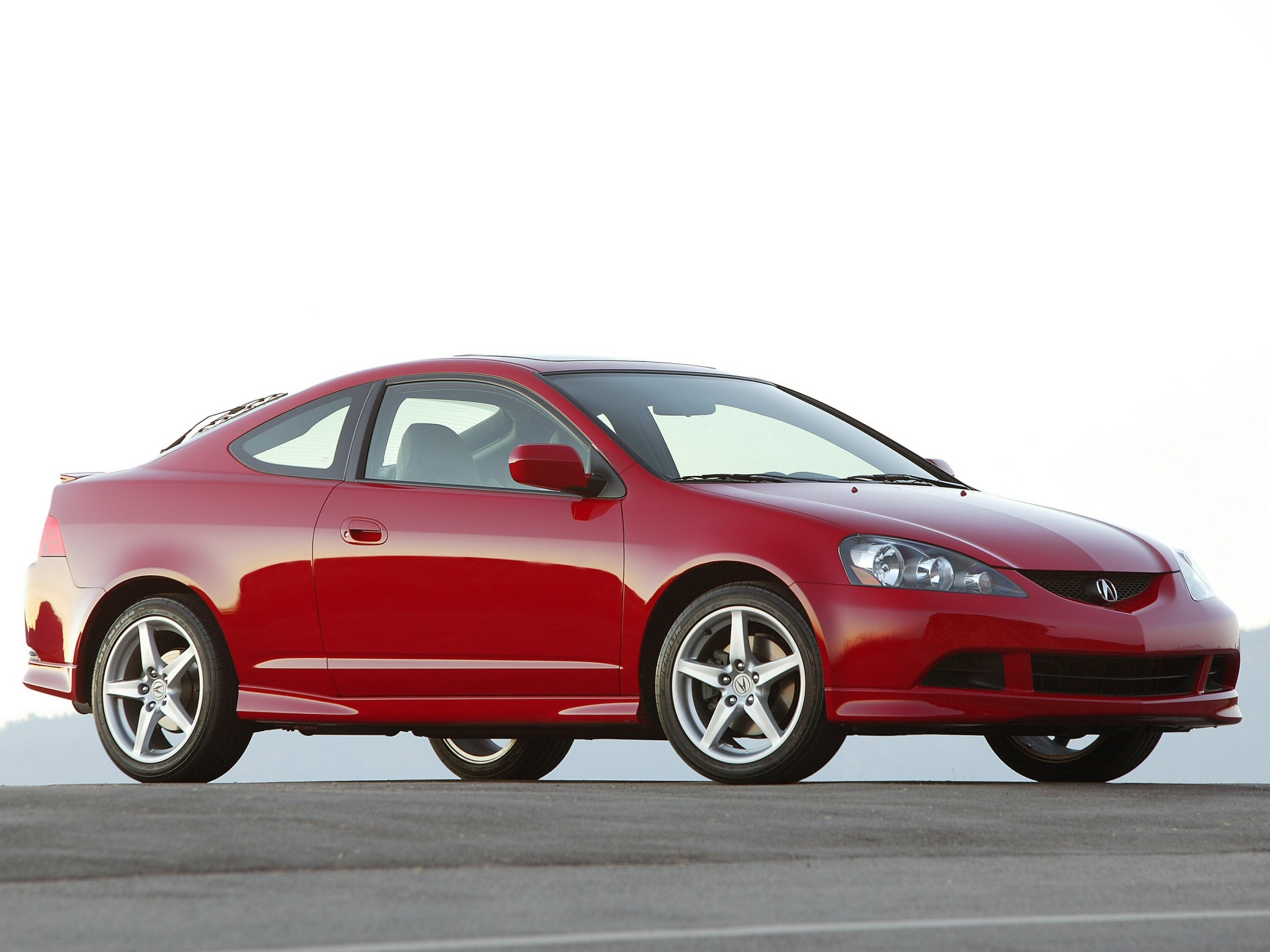 auto, acura, cars, red, asphalt, side view, style, rsx, 2005, akura
