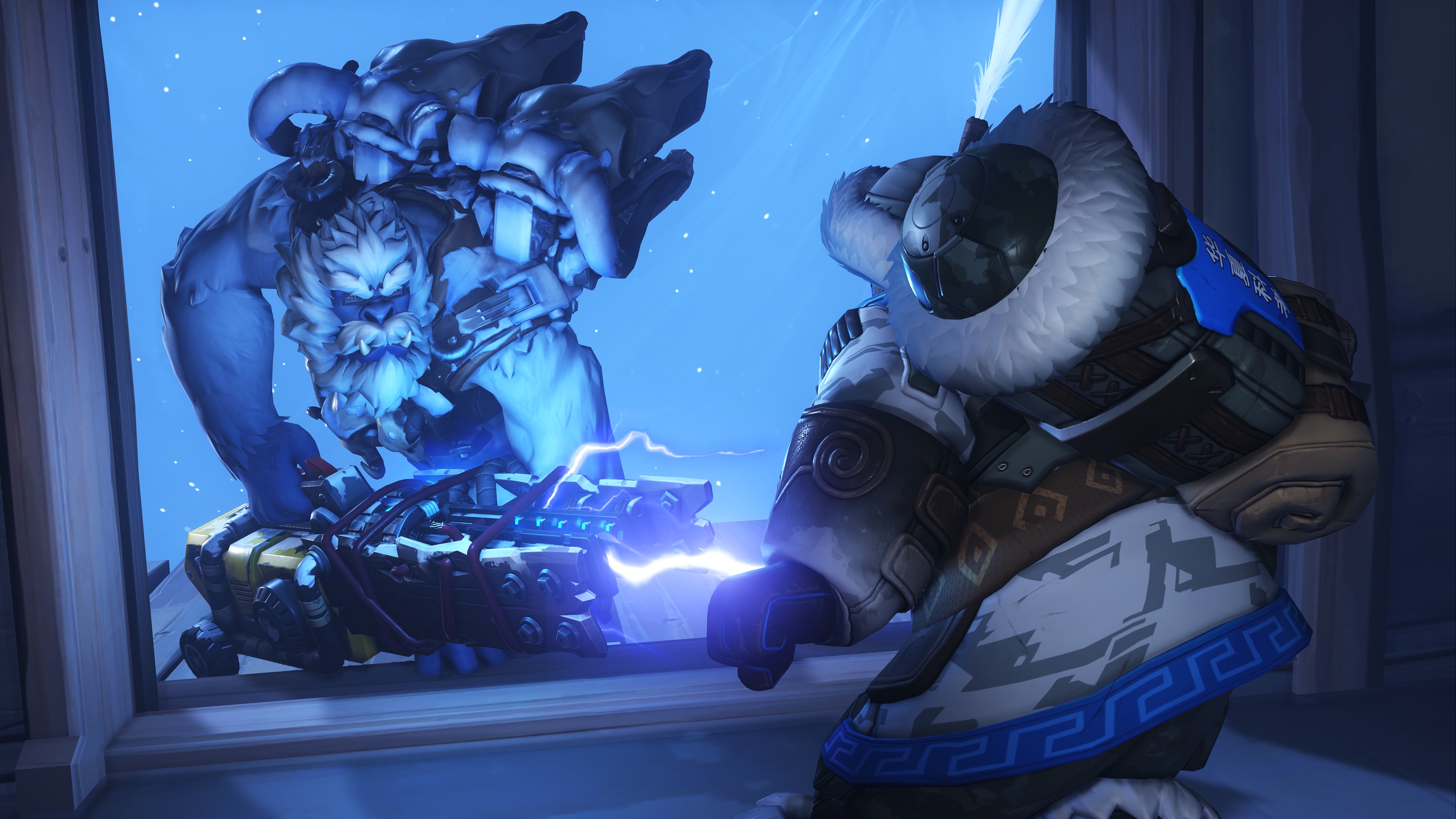 Download mobile wallpaper Overwatch, Video Game, Winston (Overwatch), Mei (Overwatch) for free.