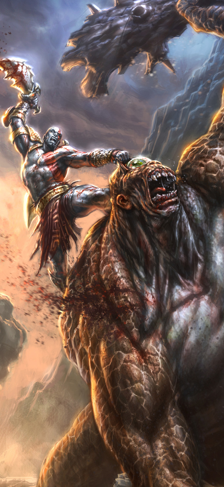 Download mobile wallpaper God Of War, Video Game, God Of War Iii, Kratos (God Of War), Cyclops (Mythology) for free.