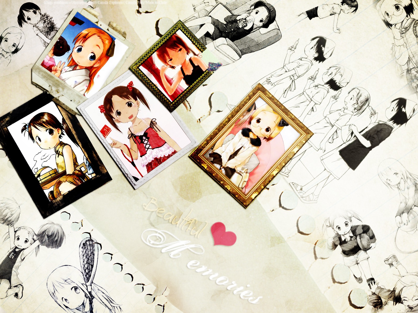 Handy-Wallpaper Animes, Erdbeeren & Marshmallows kostenlos herunterladen.