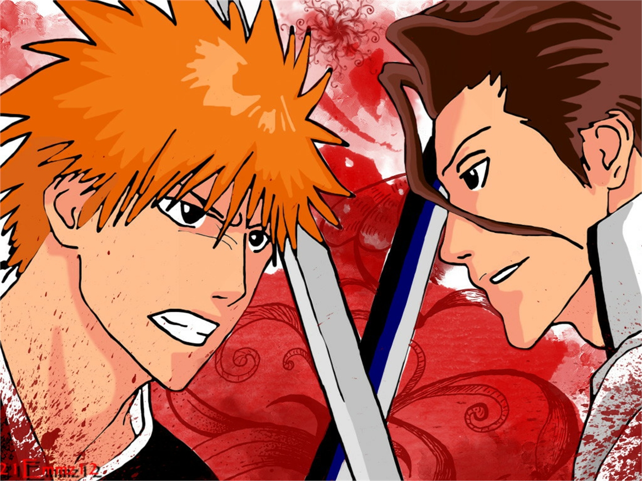 Free download wallpaper Anime, Bleach, Ichigo Kurosaki, Sōsuke Aizen on your PC desktop