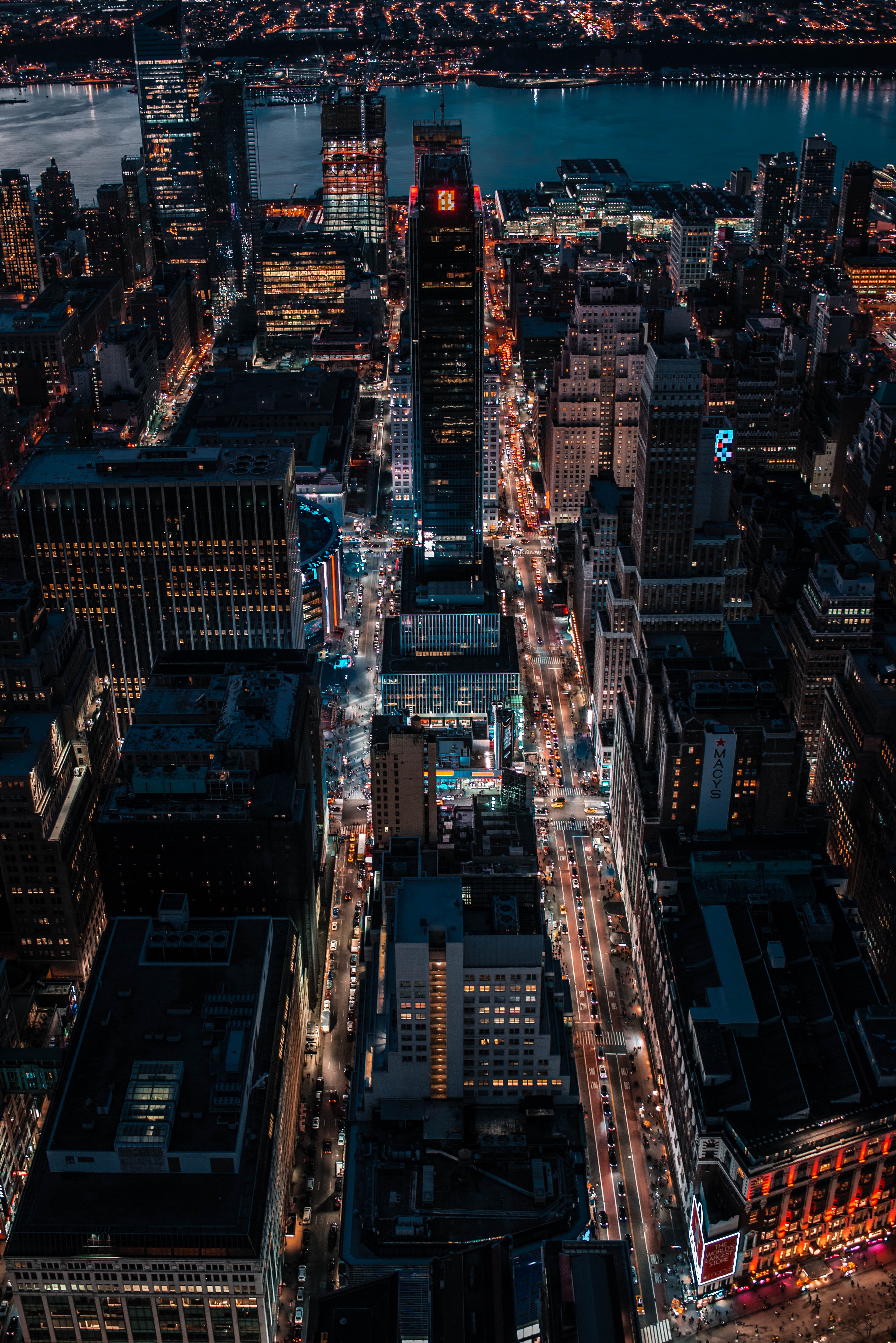 city lights, megapolis, megalopolis, view from above, cities, building, night city, skyscrapers