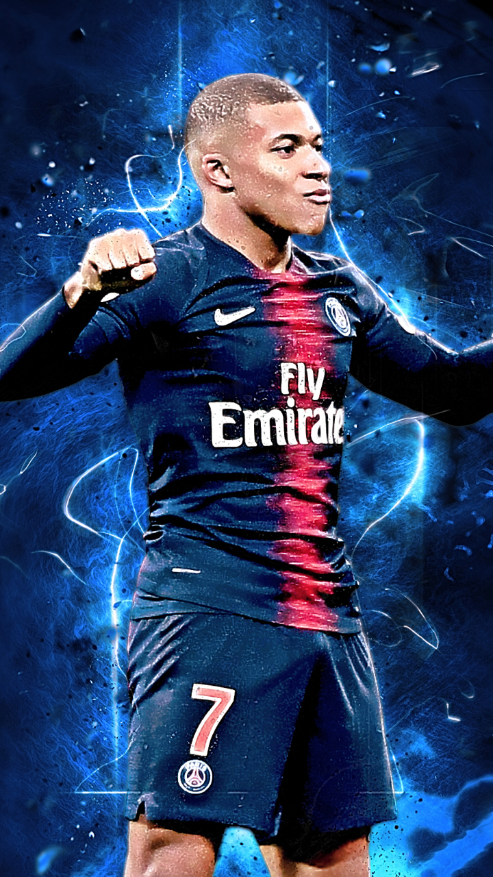 Download mobile wallpaper Sports, Soccer, Paris Saint Germain F C, Kylian Mbappé for free.