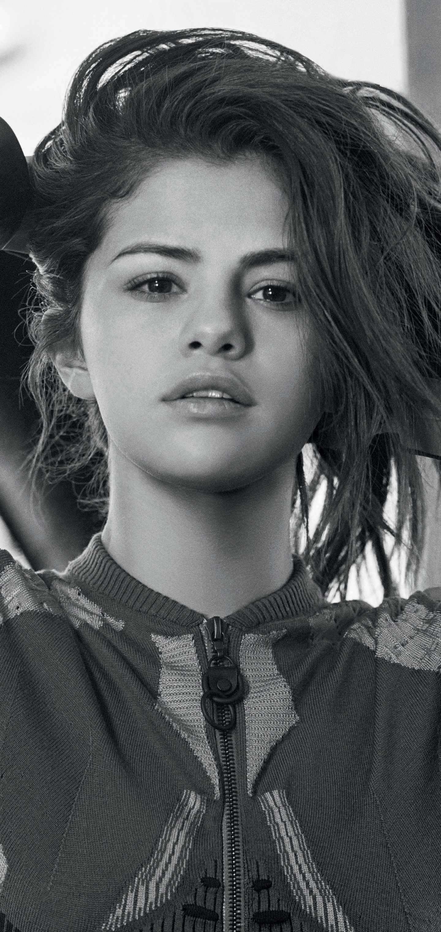 Handy-Wallpaper Musik, Selena Gomez, Einfarbig, Sänger, Schwarz Weiß, Schwarz Weiss, Darstellerin kostenlos herunterladen.