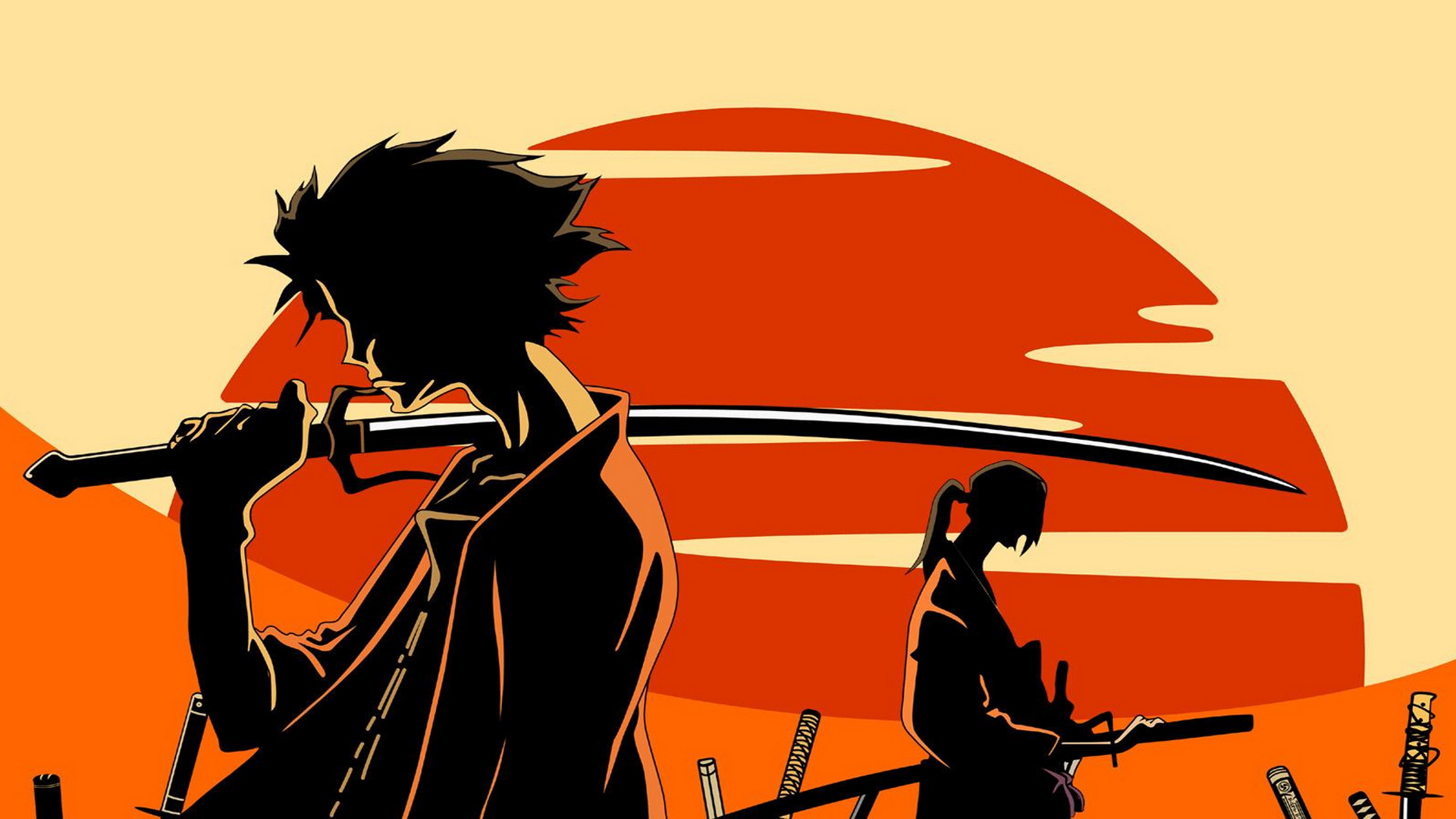 609081 descargar fondo de pantalla animado, samurai champloo, jin (samurái champloo), mugen (samurái champloo): protectores de pantalla e imágenes gratis