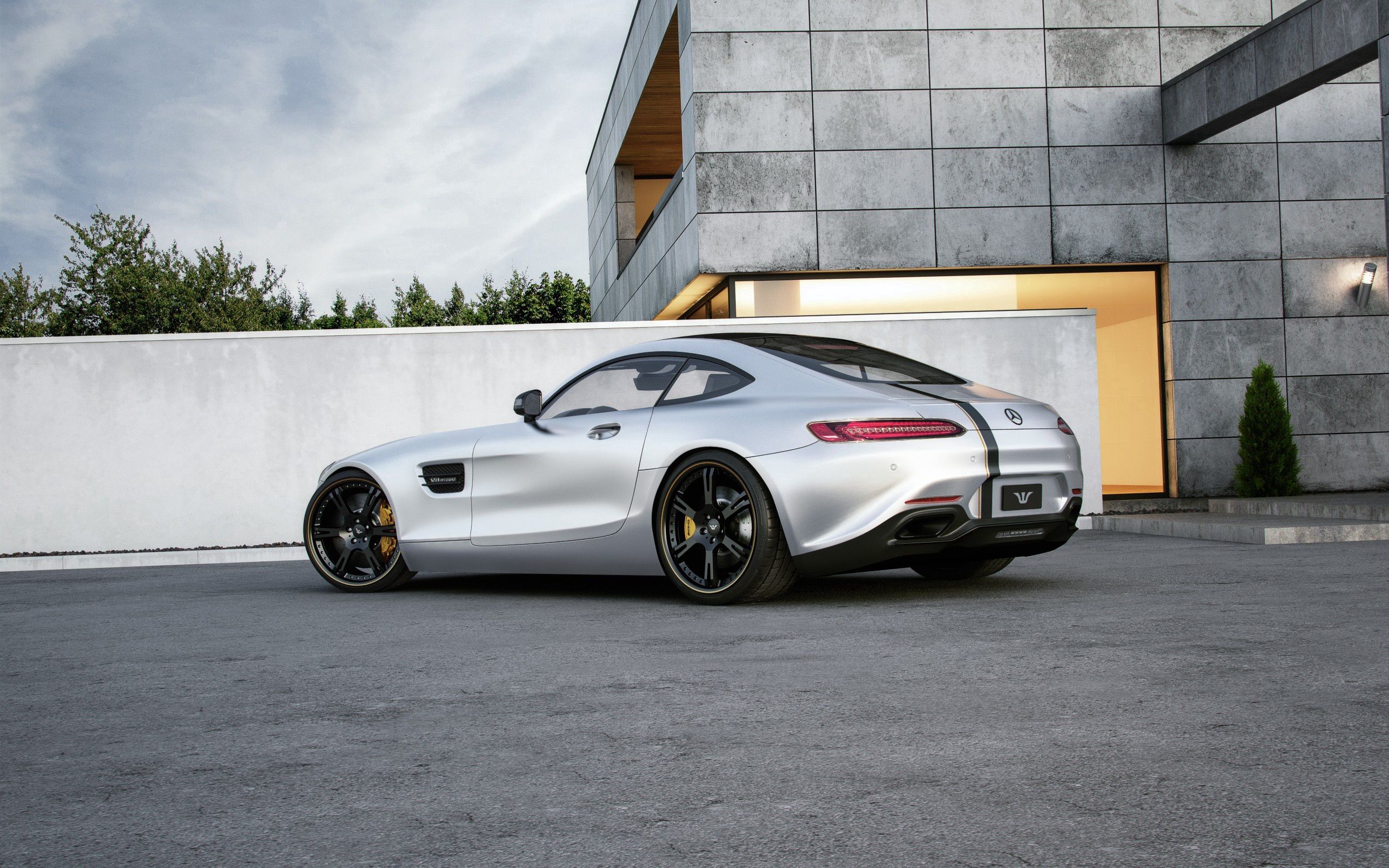 tuning, cars, side view, amg, mercedes benz, gt, silver, silvery