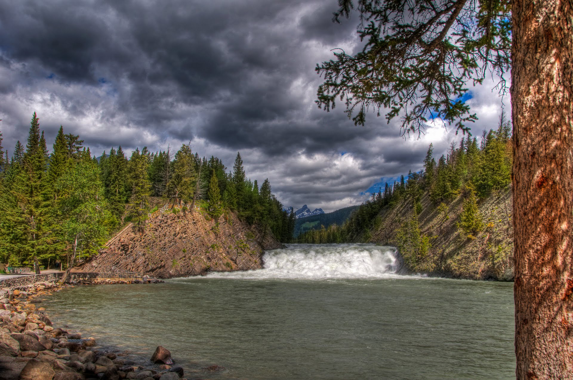 Free download wallpaper Landscape, Waterfall, Earth, Canadian Rockies on your PC desktop