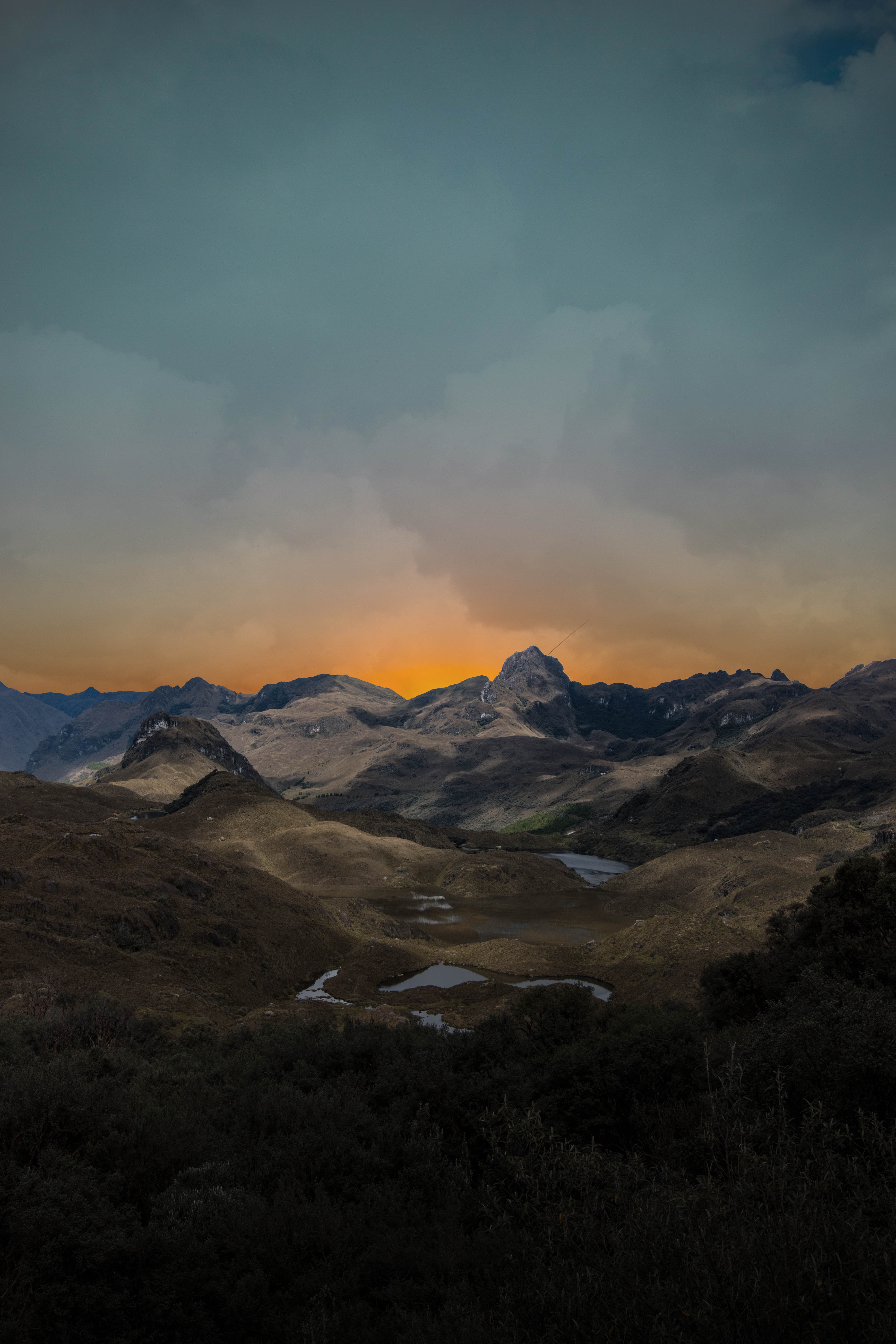 Laden Sie das Natur, Sky, Mountains, Clouds, Sunset-Bild kostenlos auf Ihren PC-Desktop herunter