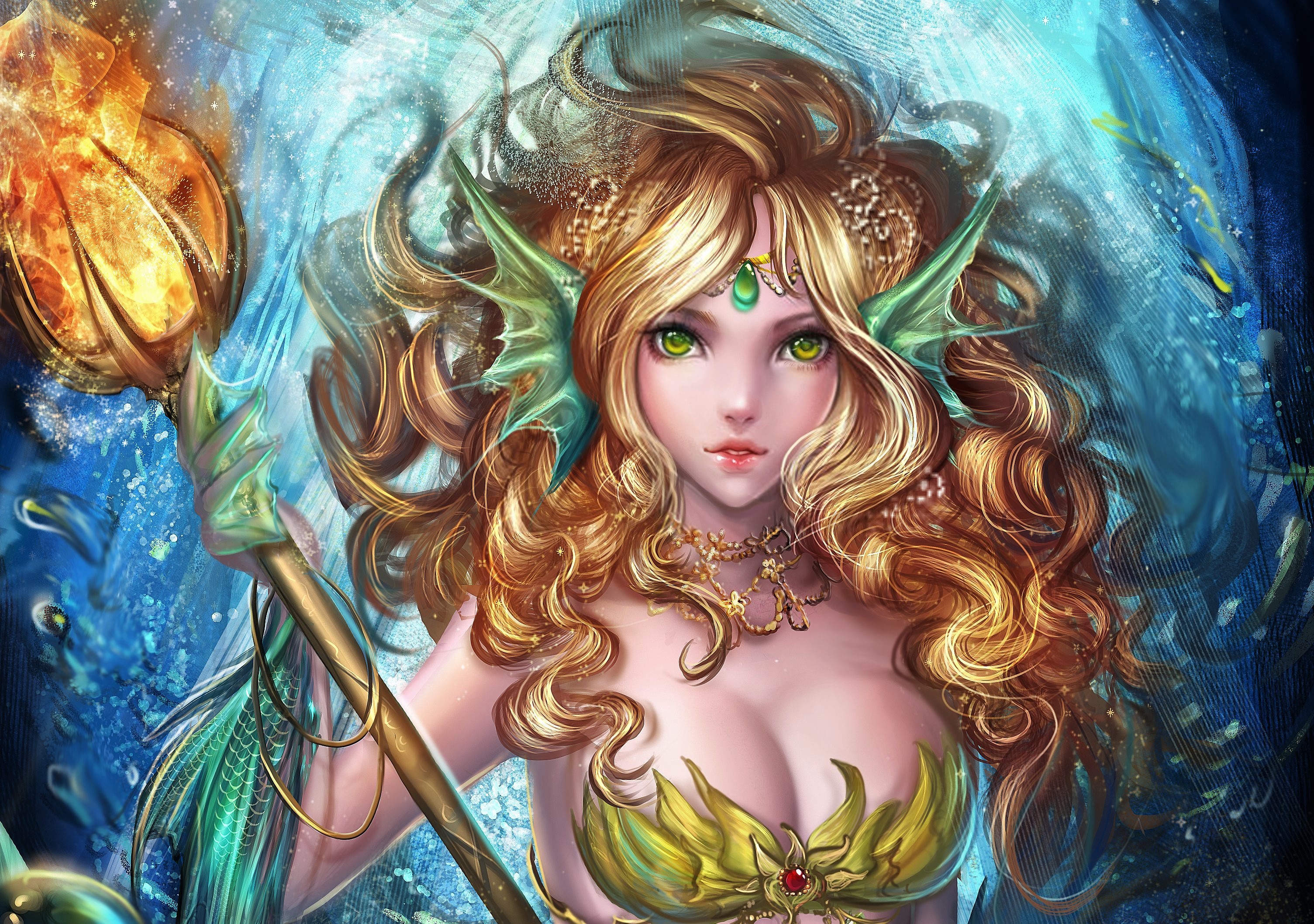 Free download wallpaper Fantasy, Warrior, Blonde, Green Eyes, Women Warrior on your PC desktop
