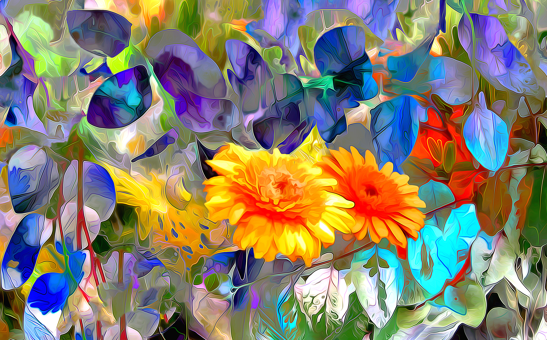 Descarga gratuita de fondo de pantalla para móvil de Flores, Arte, Abstracción.