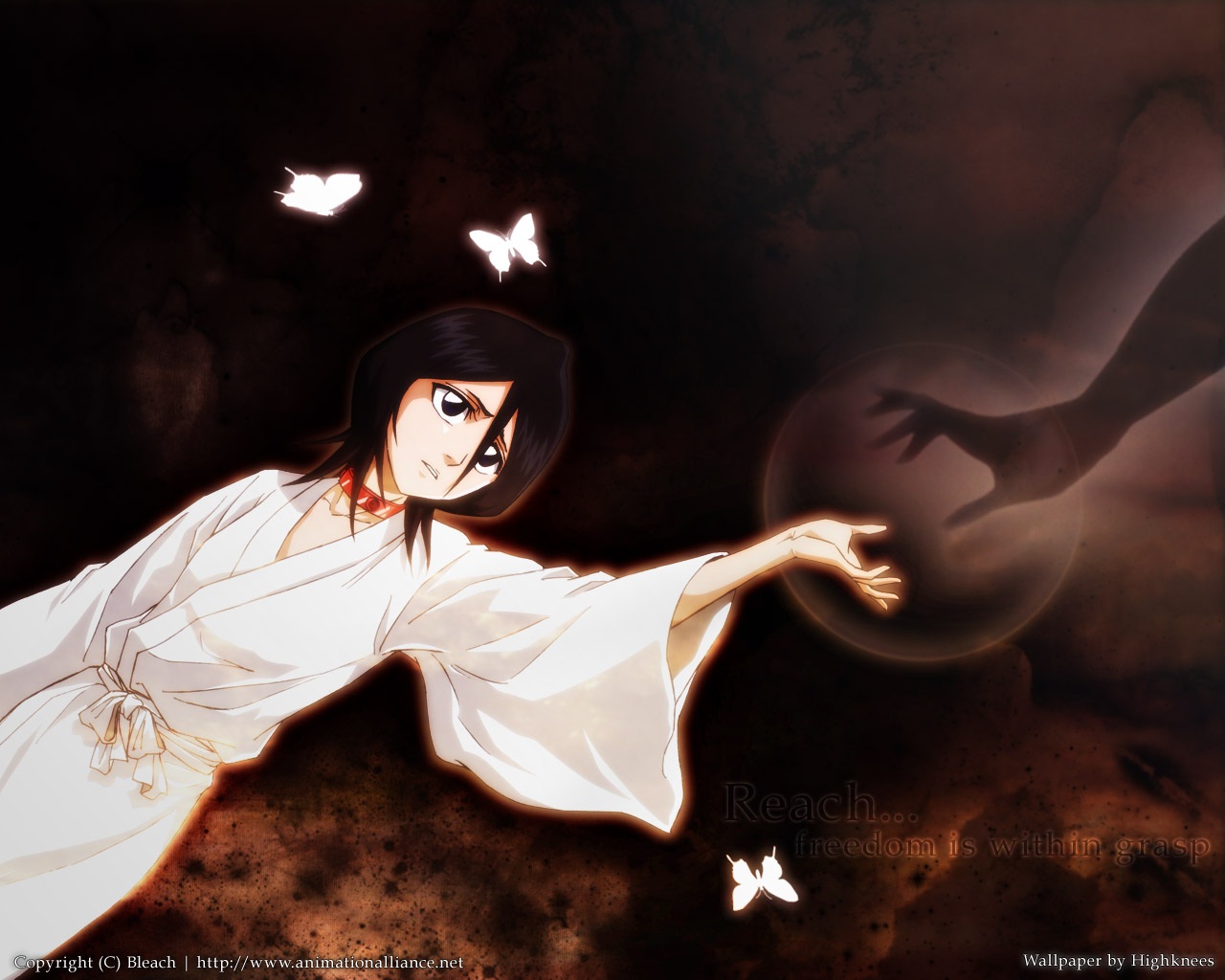 Handy-Wallpaper Bleach, Rukia Kuchiki, Animes kostenlos herunterladen.