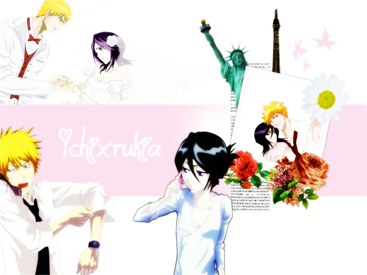 Handy-Wallpaper Bleach, Rukia Kuchiki, Animes, Ichigo Kurosaki kostenlos herunterladen.