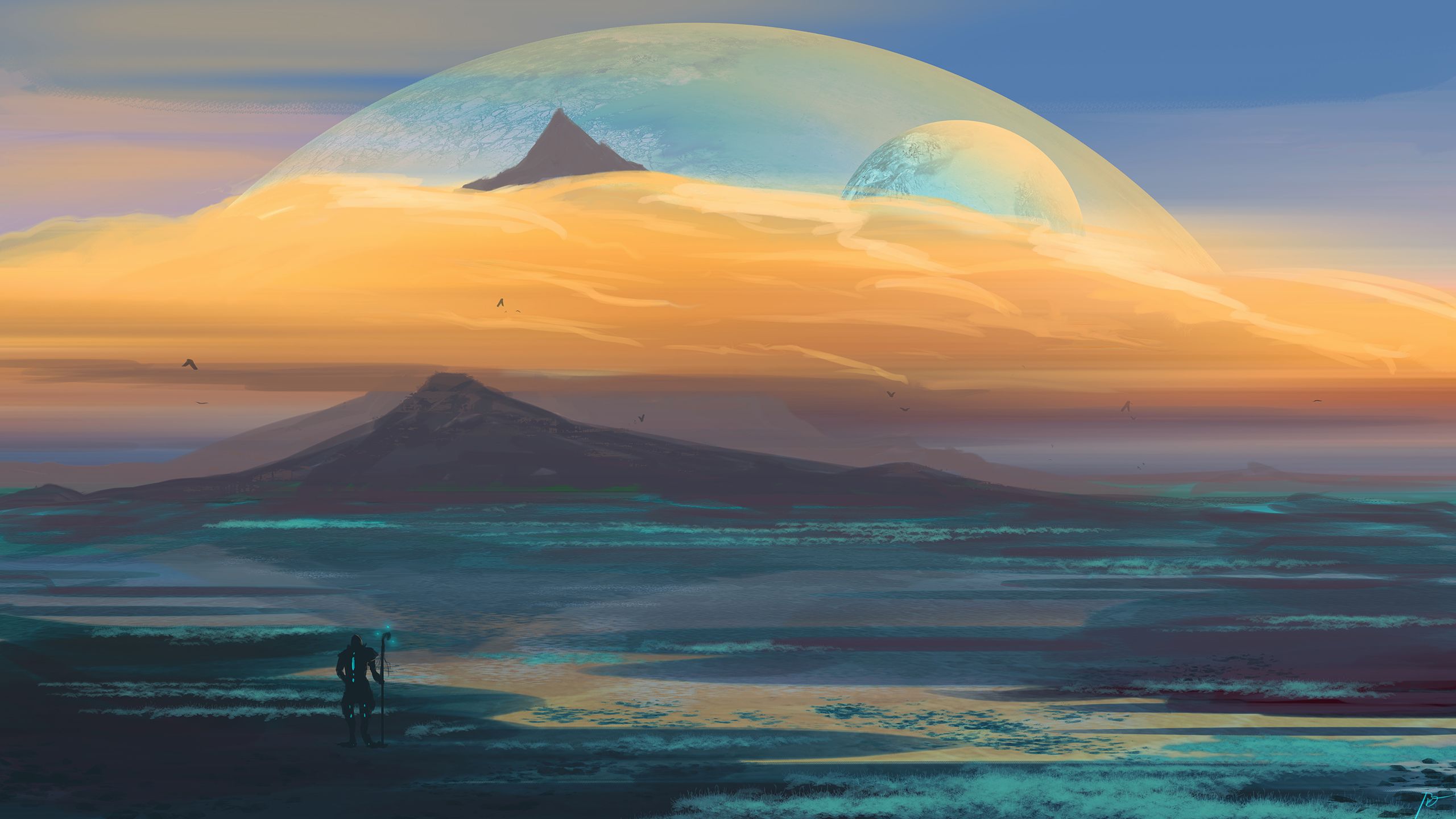 Handy-Wallpaper Landschaft, Science Fiction kostenlos herunterladen.