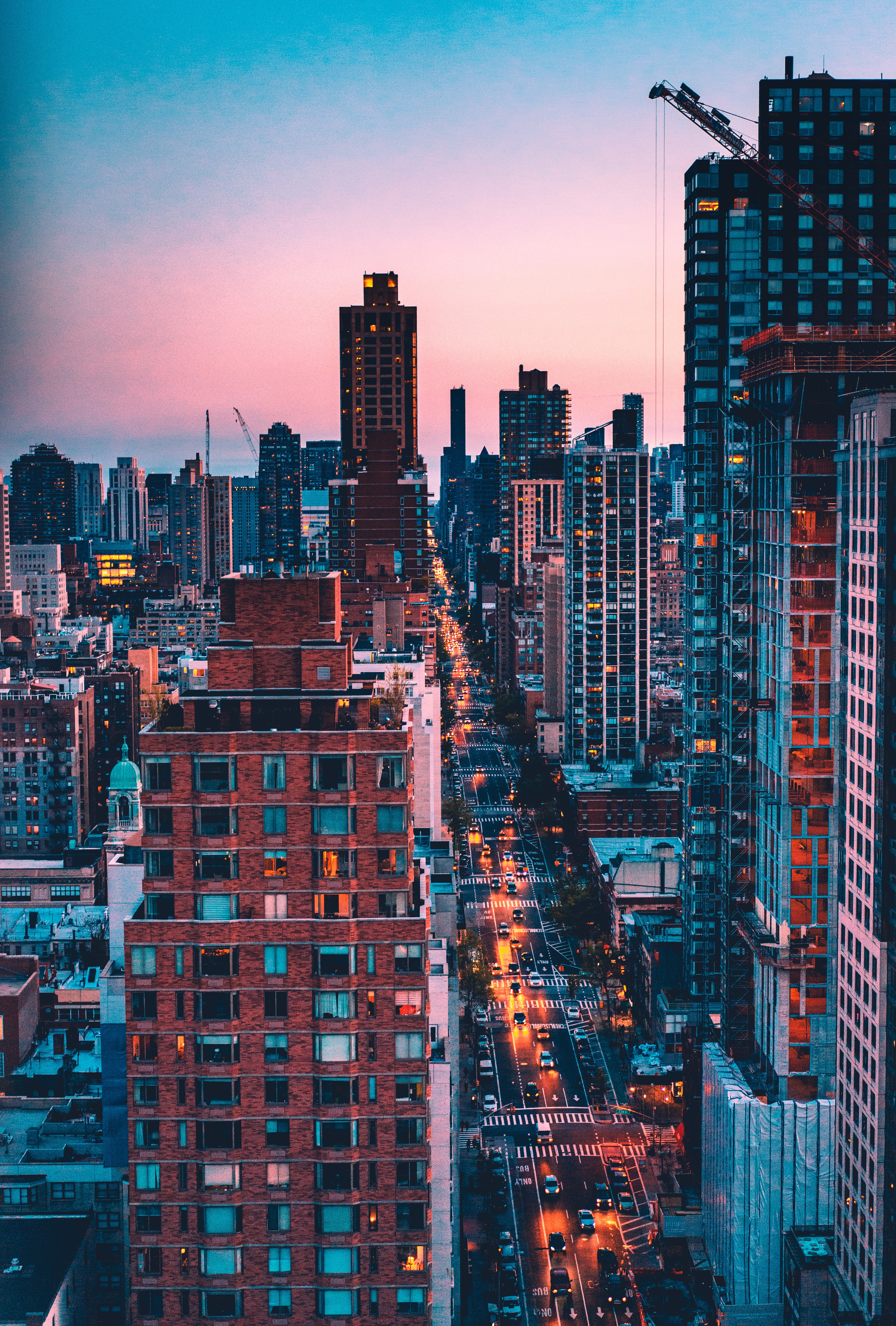 Laden Sie das Wolkenkratzer, Abend, Städte, Usa, New York-Bild kostenlos auf Ihren PC-Desktop herunter