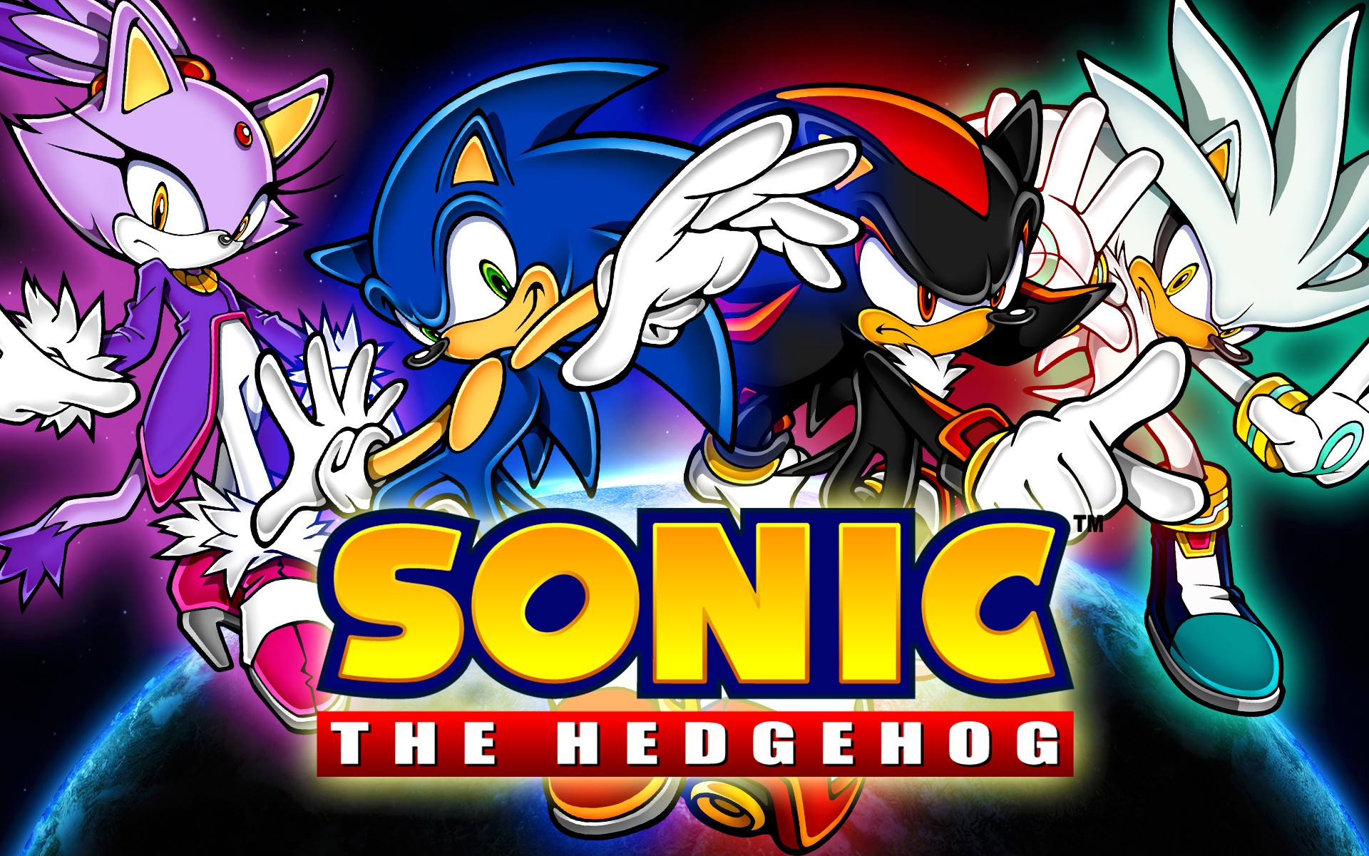 sonic the hedgehog (2006), video game, blaze the cat, shadow the hedgehog, silver the hedgehog, sonic the hedgehog, sonic