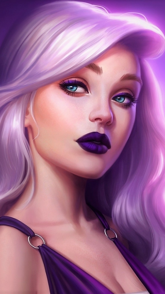 Download mobile wallpaper Artistic, Women, Blue Eyes, Pink Hair, Lipstick for free.