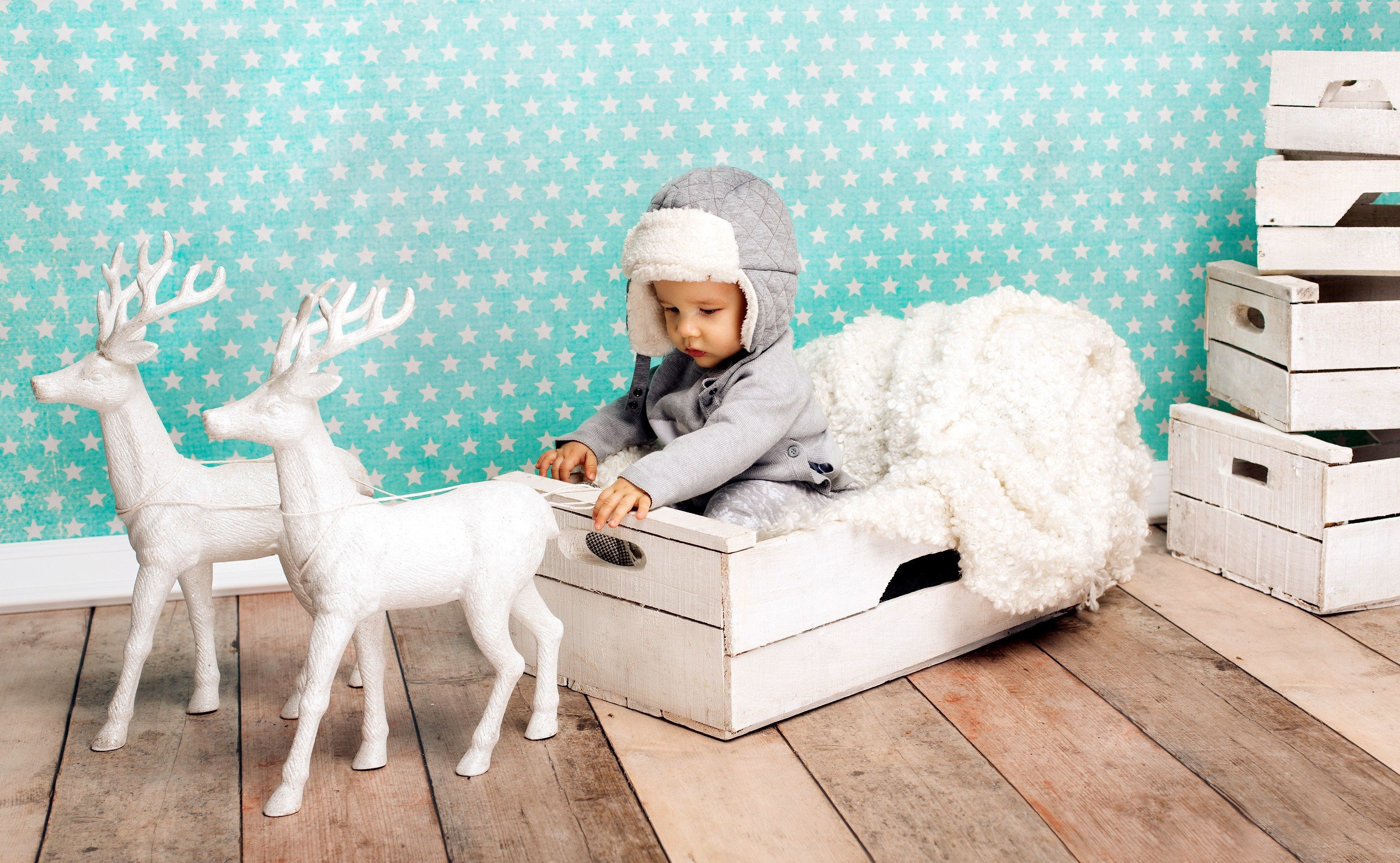 Free download wallpaper Hat, Photography, Baby, Reindeer on your PC desktop